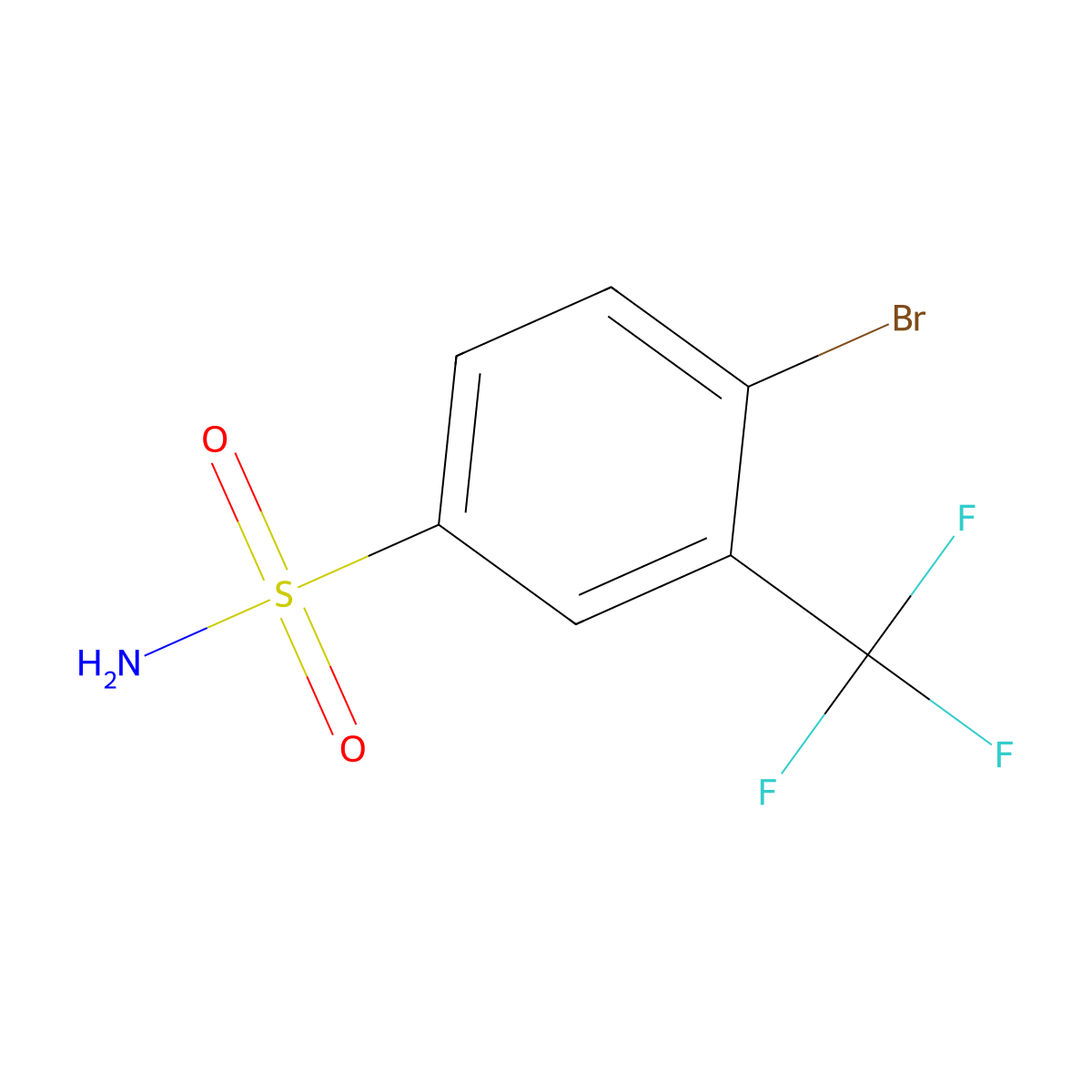 4-Bromo-3-(trifluoromethyl)benzenesulfonamide molecular structure, CAS 351003-64-0