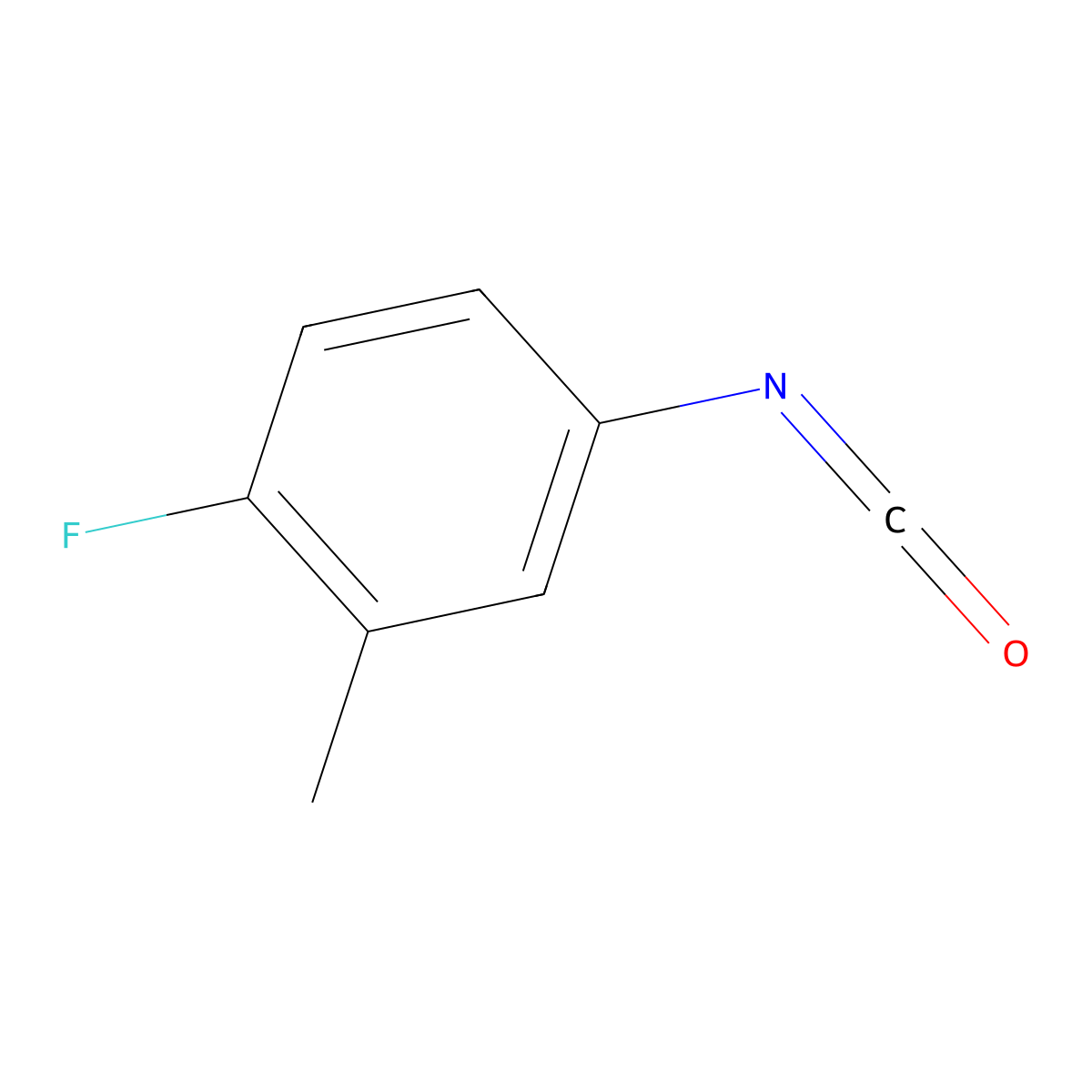 1-Fluoro-4-isocyanato-2-methylbenzene molecular structure, CAS 351003-65-1
