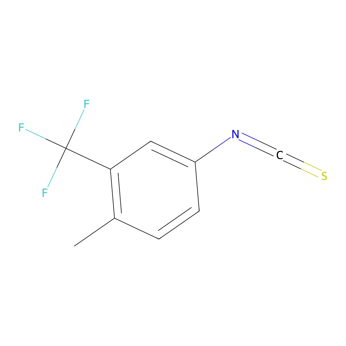 4-Methyl-3-(trifluoromethyl)phenyl isothiocyanate molecular structure, CAS 351003-67-3