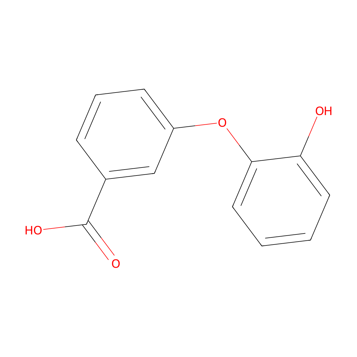 3-(2-Hydroxyphenoxy)benzoic acid molecular structure, CAS 35101-26-9