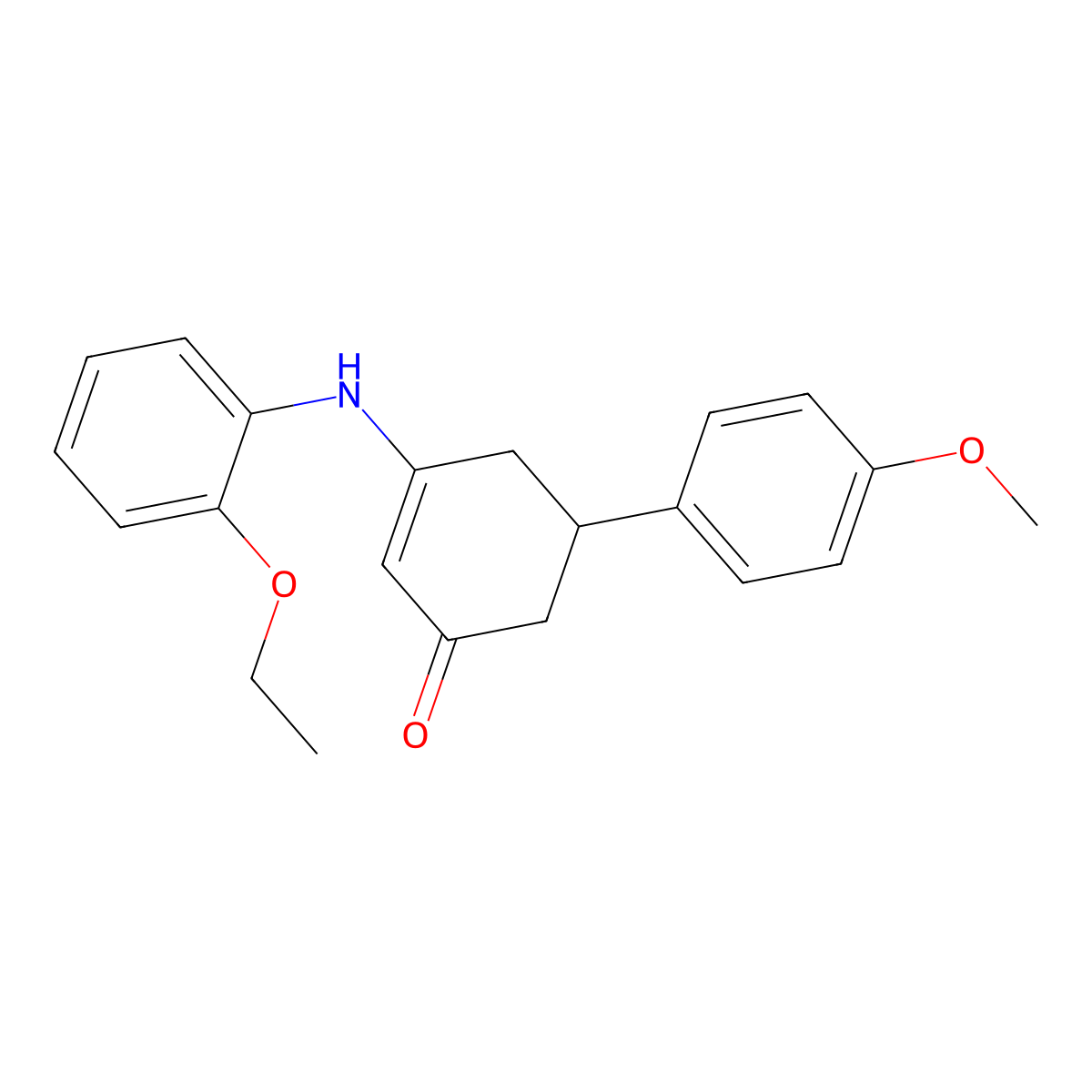 3-(2-Ethoxyanilino)-5-(4-methoxyphenyl)cyclohex-2-en-1-one molecular structure, CAS 351013-71-3