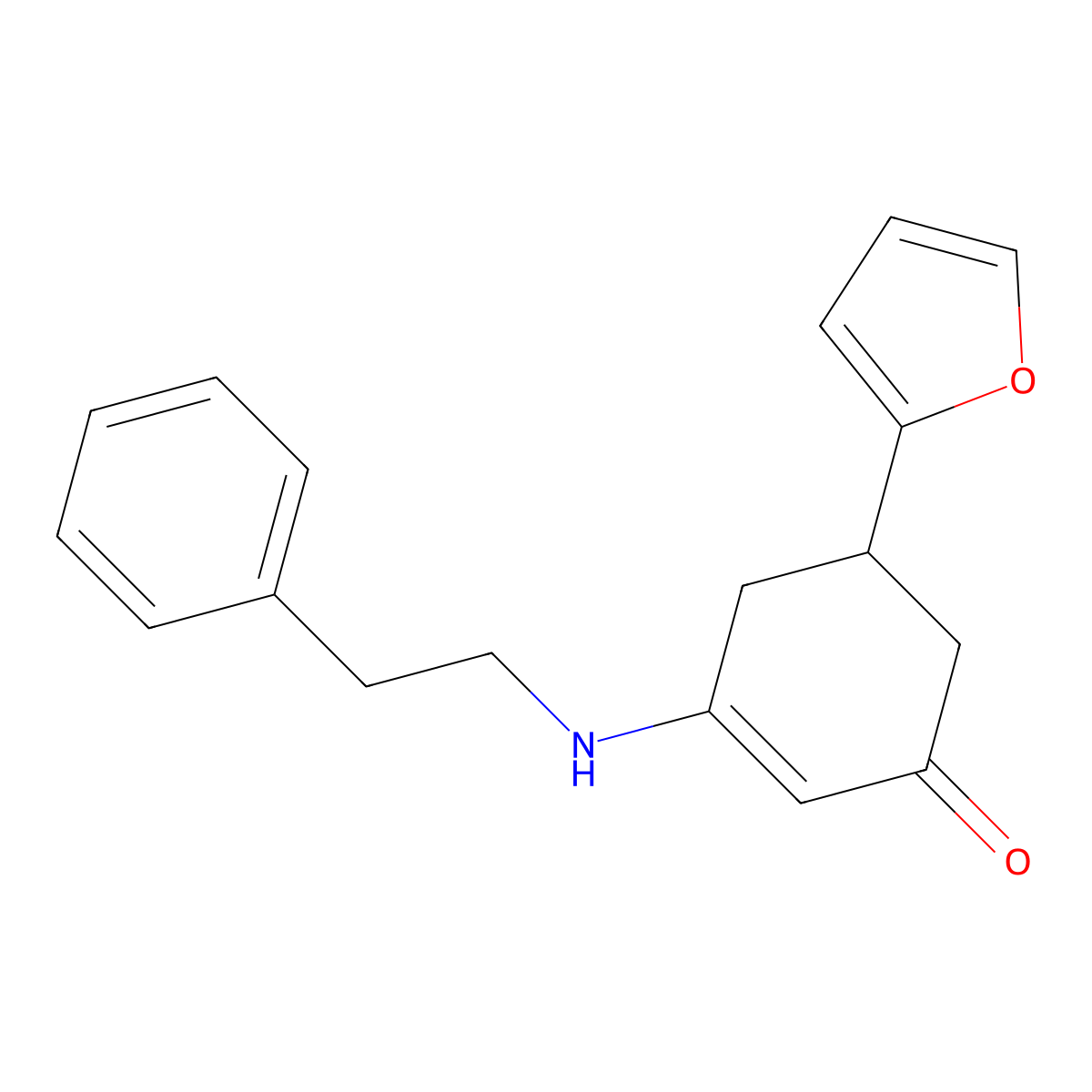 5-(2-Furyl)-3-[(2-phenylethyl)amino]-2-cyclohexen-1-one molecular structure, CAS 351013-82-6