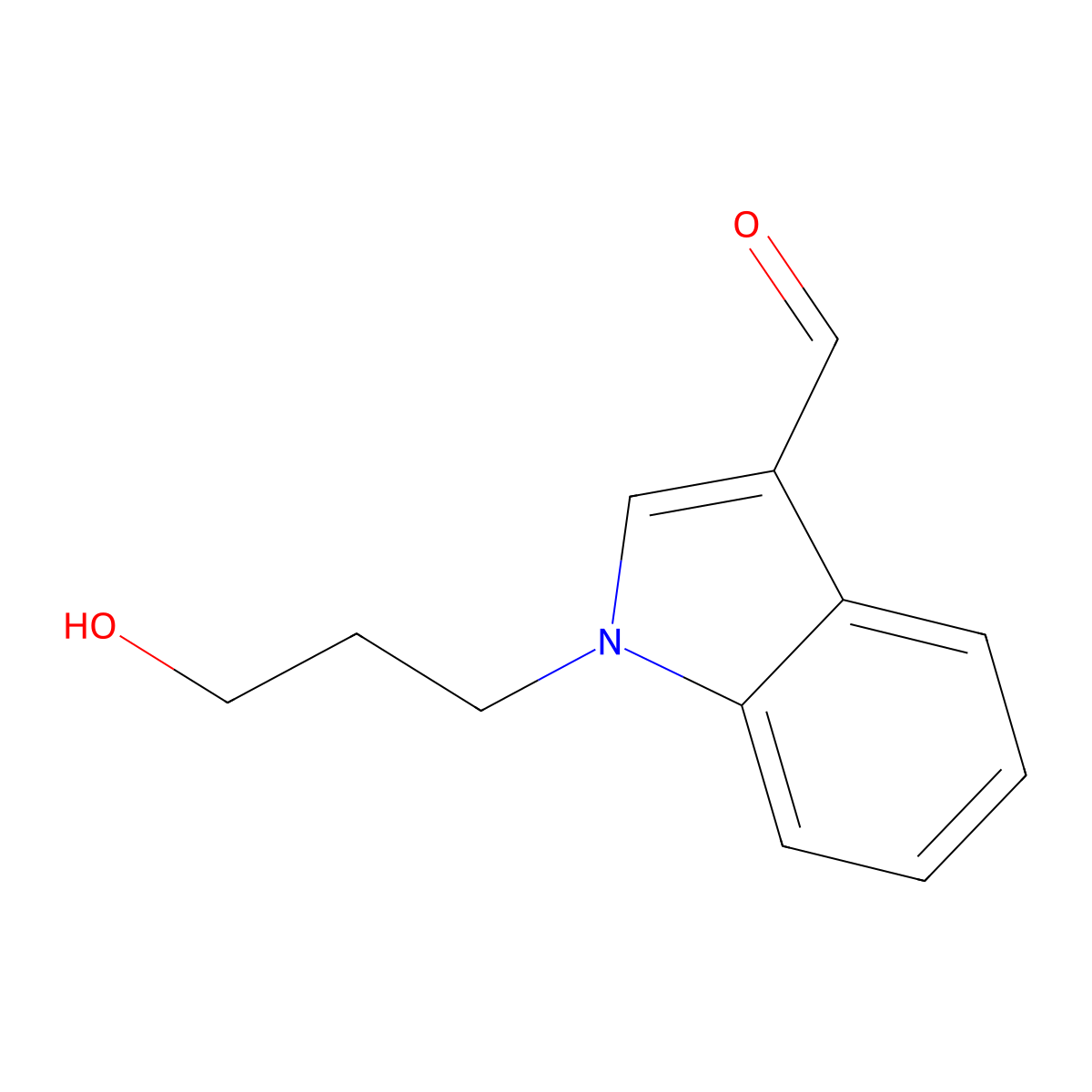 1-(3-Hydroxypropyl)-1H-indole-3-carbaldehyde molecular structure, CAS 351015-67-3