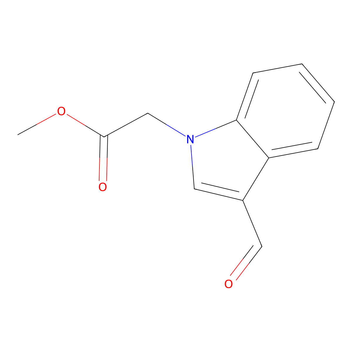 methyl 2-(3-formyl-1H-indol-1-yl)acetate molecular structure, CAS 351015-73-1