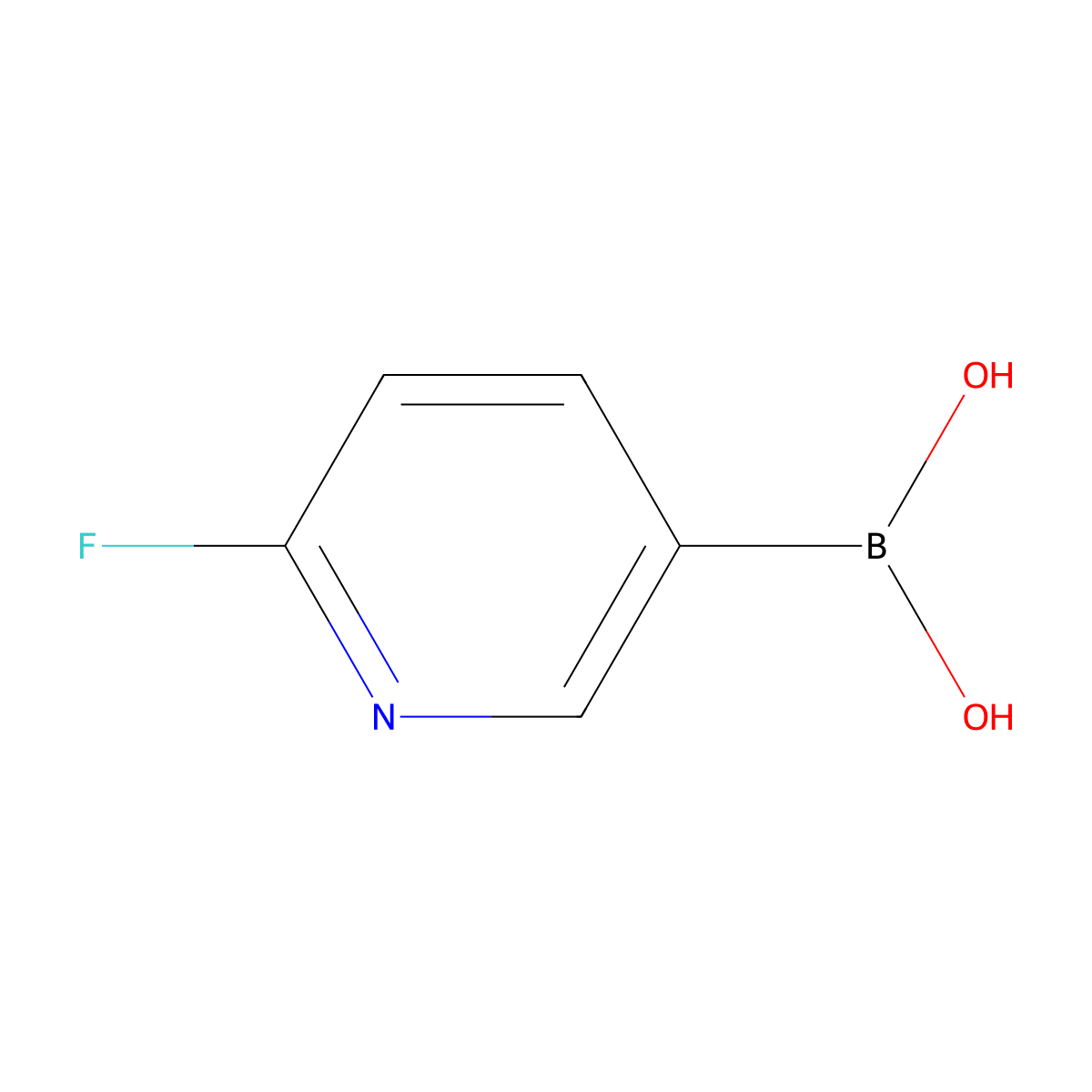 (6-Fluoropyridin-3-yl)boronic acid molecular structure, CAS 351019-18-6