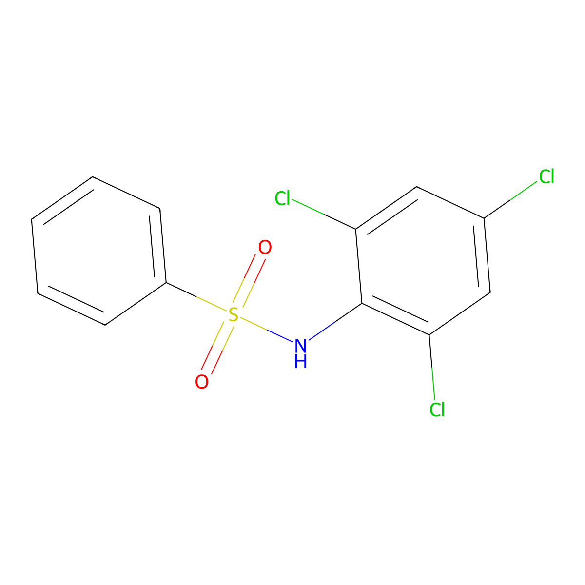 N-(2,4,6-trichlorophenyl)benzenesulfonamide molecular structure, CAS 351027-75-3