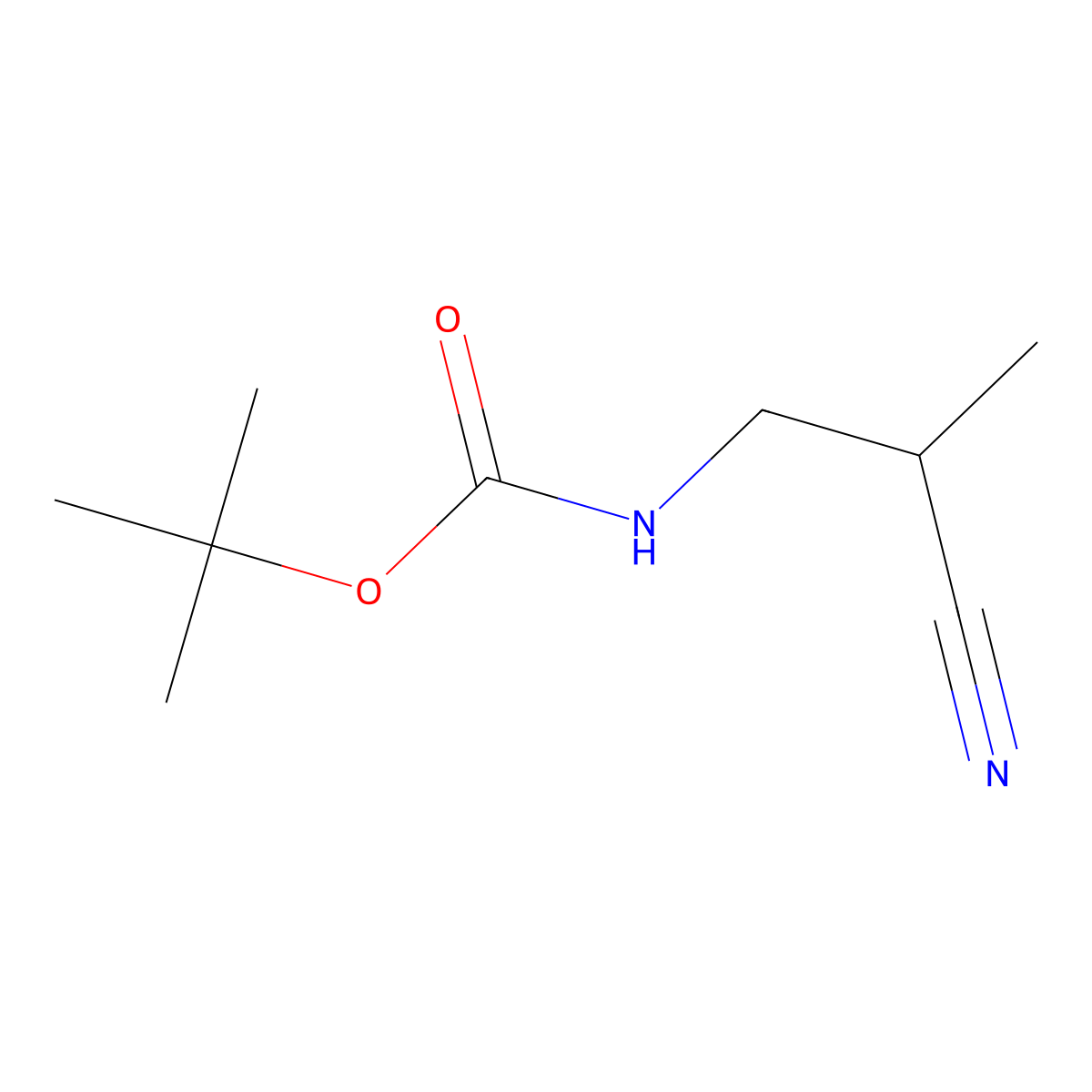 tert-butyl N-(2-cyano-2-methylethyl)carbamate molecular structure, CAS 351029-70-4