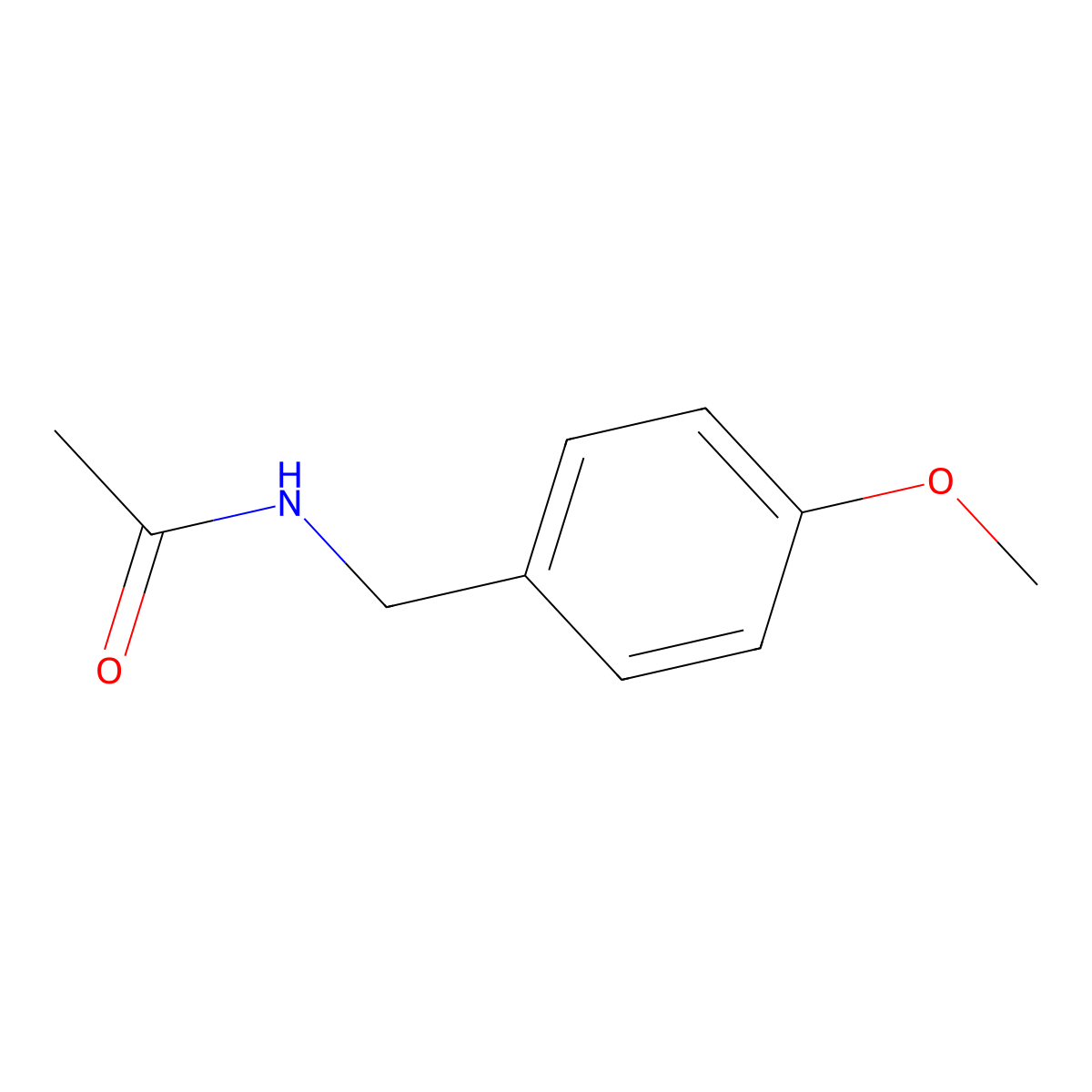 N-((4-methoxyphenyl)methyl)acetamide molecular structure, CAS 35103-34-5