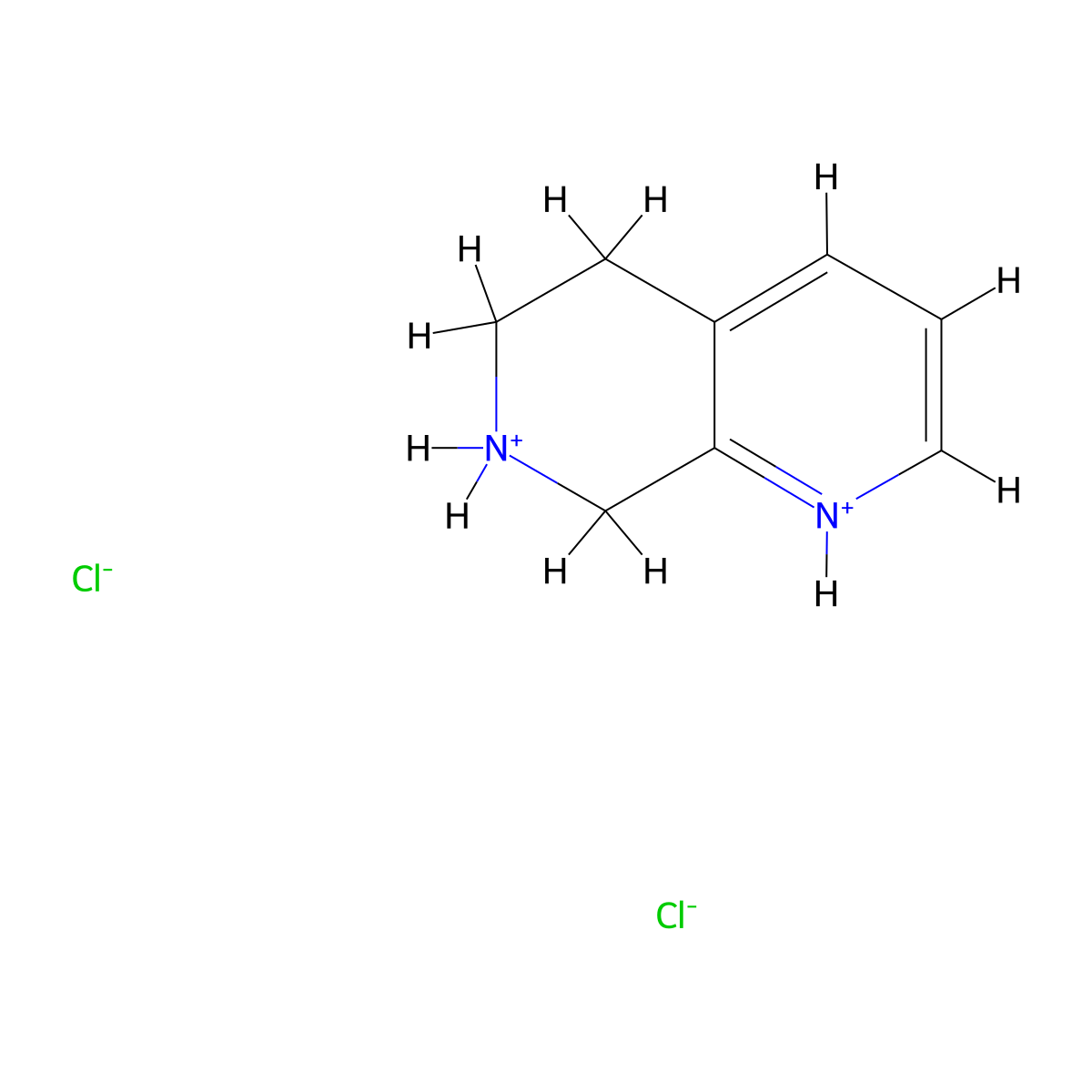 5,6,7,8-Tetrahydro-1,7-naphthyridine-1,7-diium dichloride molecular structure, CAS 351038-62-5