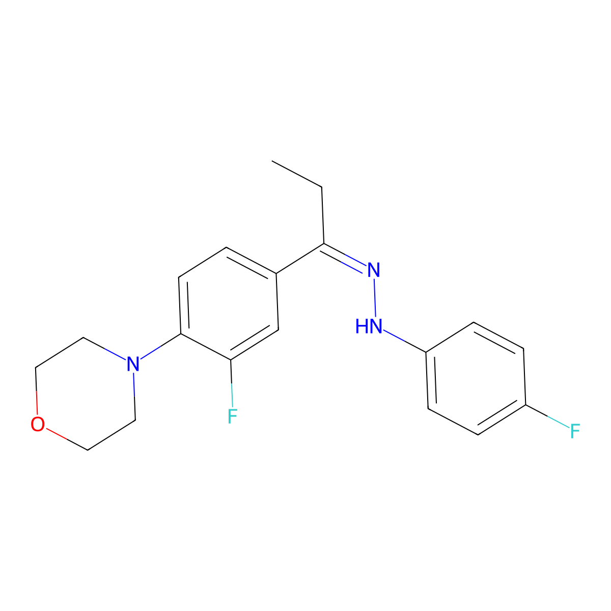 1-[3-Fluoro-4-(4-morpholinyl)phenyl]-1-propanone 2-(4-fluorophenyl)hydrazone molecular structure, CAS 351038-64-7
