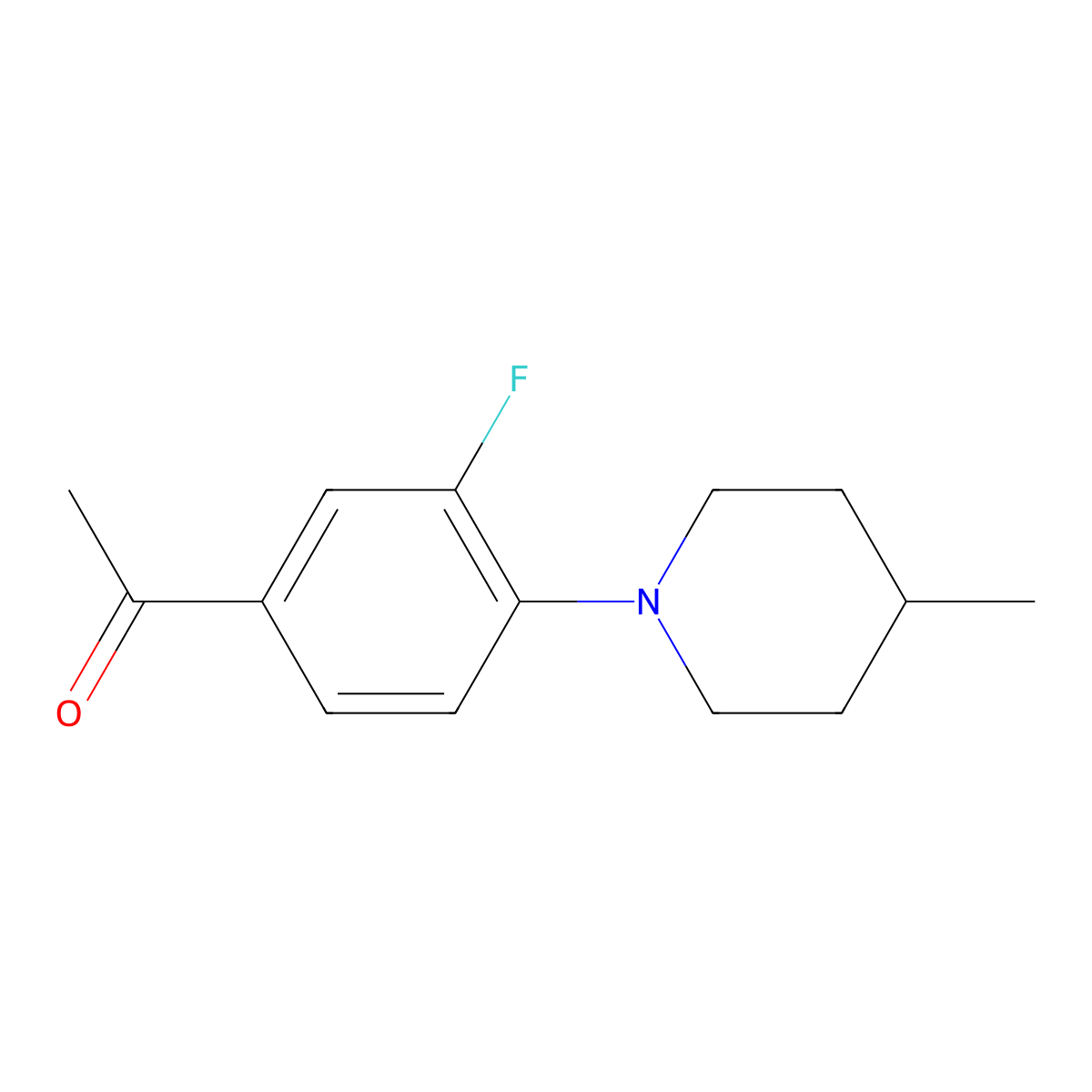 1-[3-Fluoro-4-(4-methylpiperidin-1-yl)phenyl]ethanone molecular structure, CAS 351039-00-4