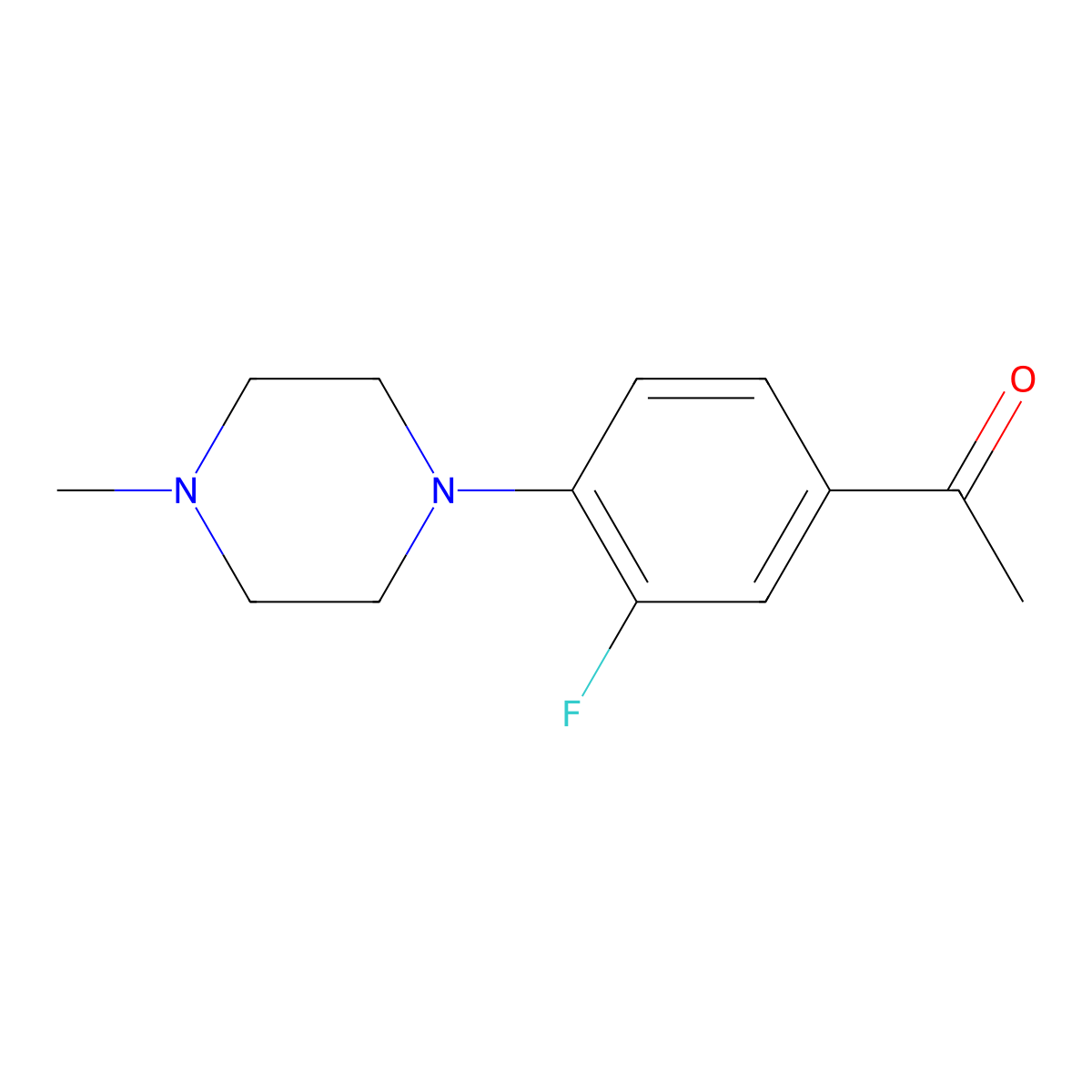1-[3-Fluoro-4-(4-methylpiperazin-1-yl)phenyl]ethanone molecular structure, CAS 351039-34-4
