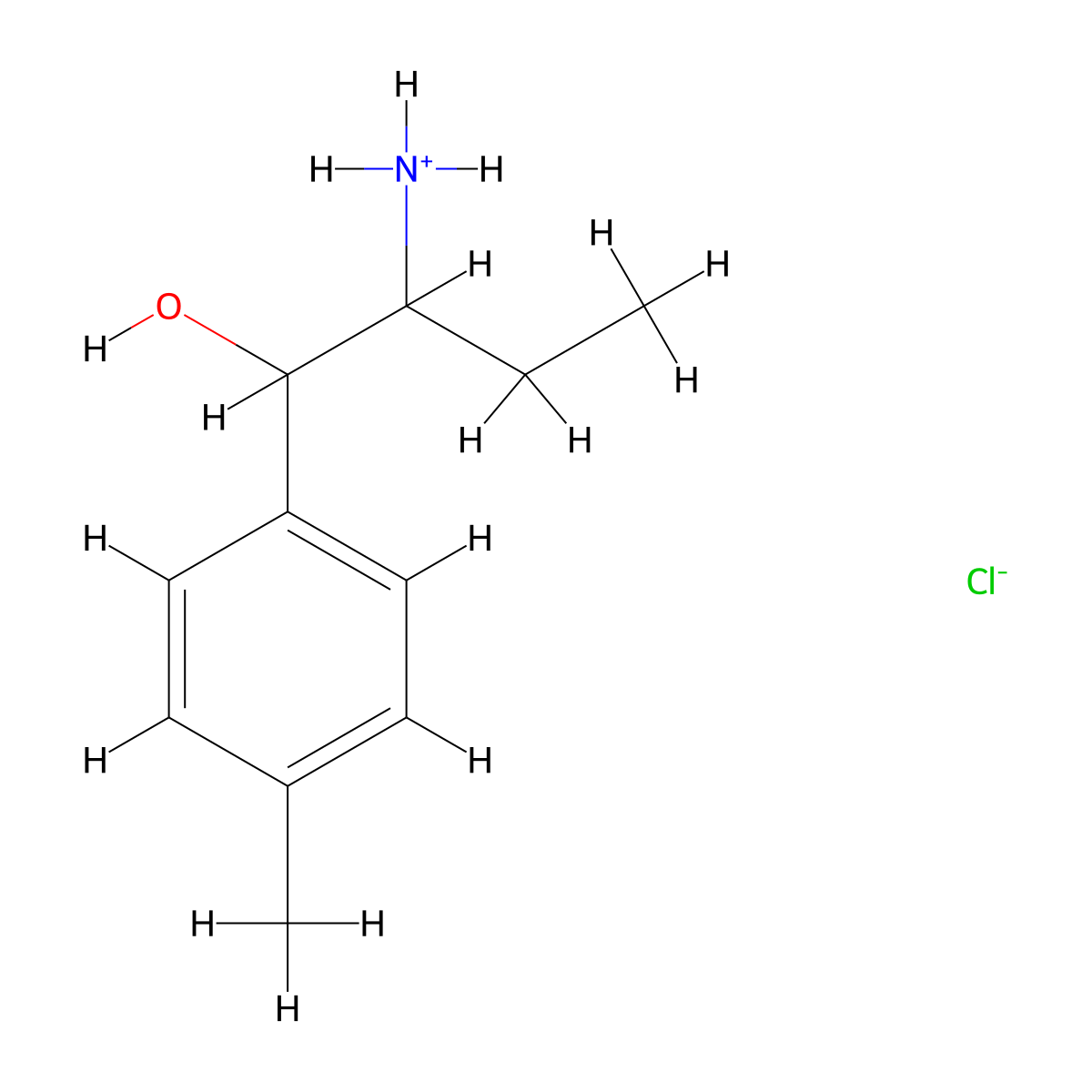 2-Amino-1-(4-methylphenyl)butan-1-ol--hydrogen chloride (1/1) molecular structure, CAS 35106-08-2