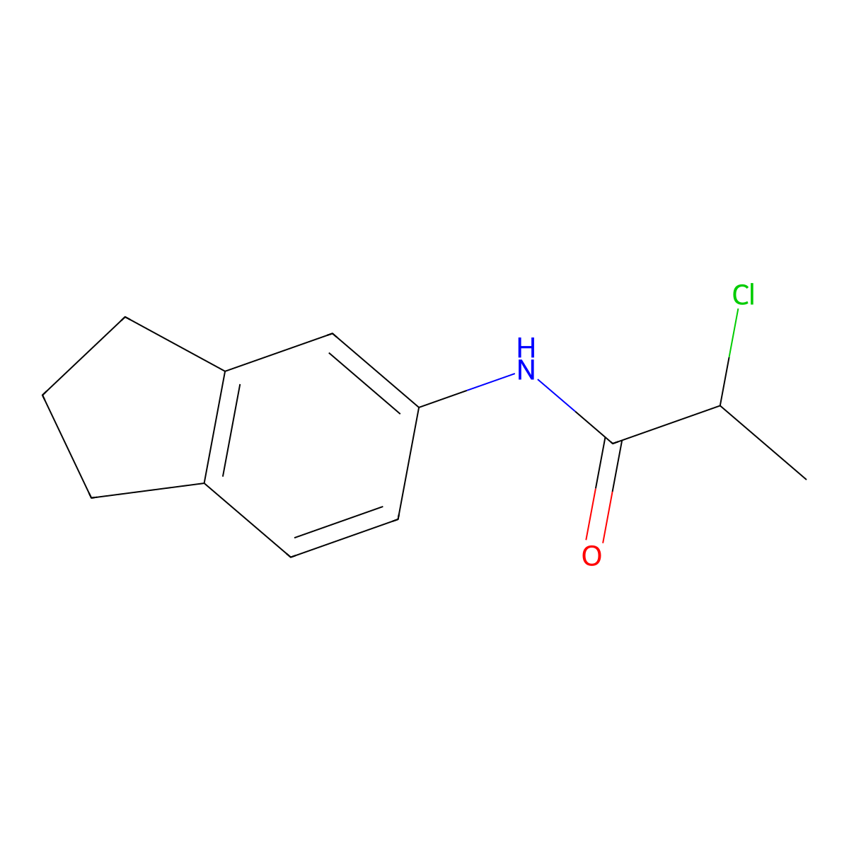 2-Chloro-N-(2,3-dihydro-1H-inden-5-yl)propanamide molecular structure, CAS 351060-69-0