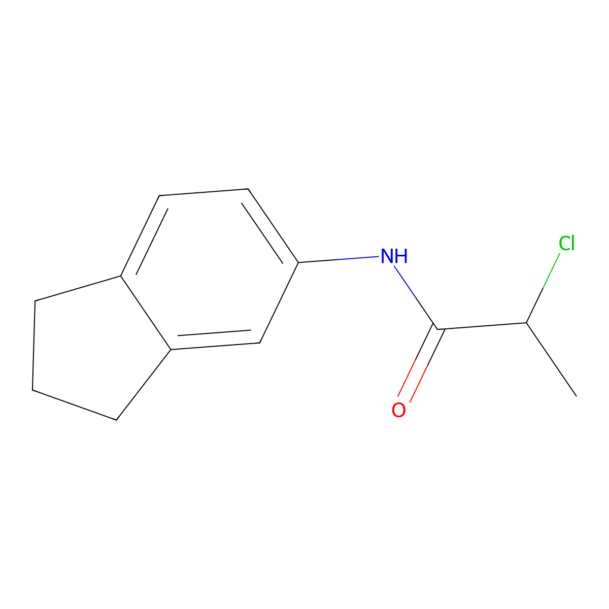 2-Chloro-N-(2,3-dihydro-1H-inden-5-yl)propanamide molecular structure, CAS 351060-69-0