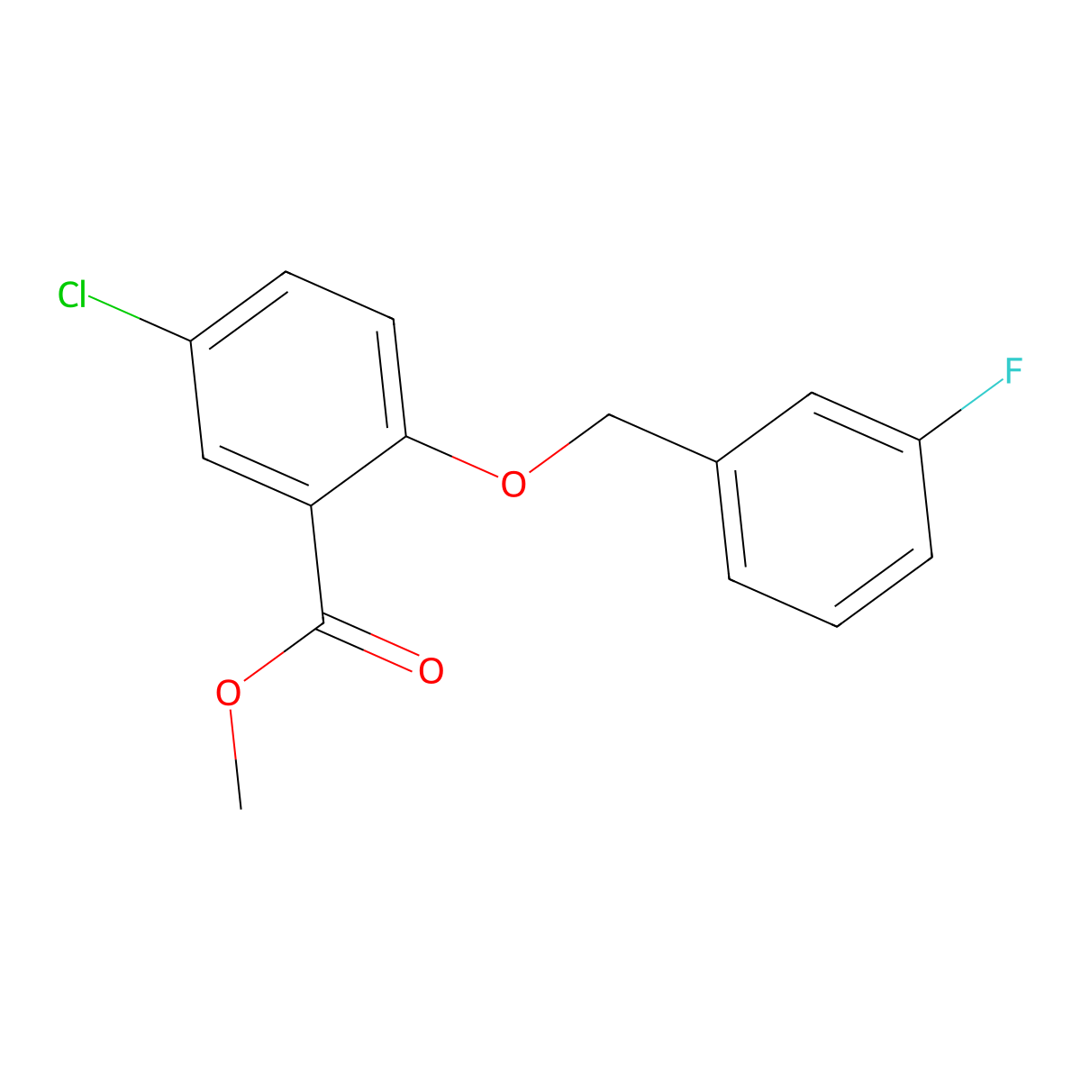 Methyl 5-chloro-2-[(3-fluorophenyl)methoxy]benzoate molecular structure, CAS 351060-90-7