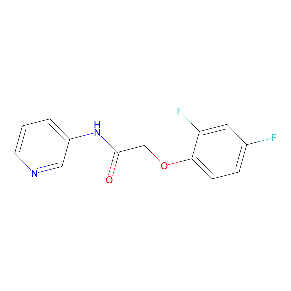 2-(2,4-difluorophenoxy)-N-pyridin-3-ylacetamide molecular structure, CAS 351061-27-3