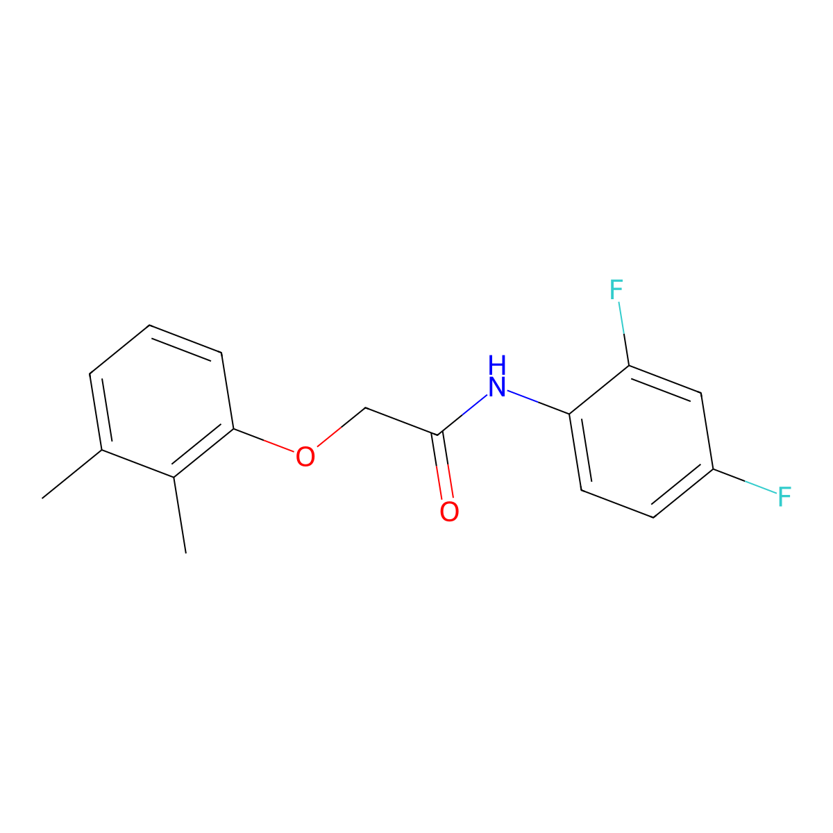 N-(2,4-difluorophenyl)-2-(2,3-dimethylphenoxy)acetamide molecular structure, CAS 351061-66-0