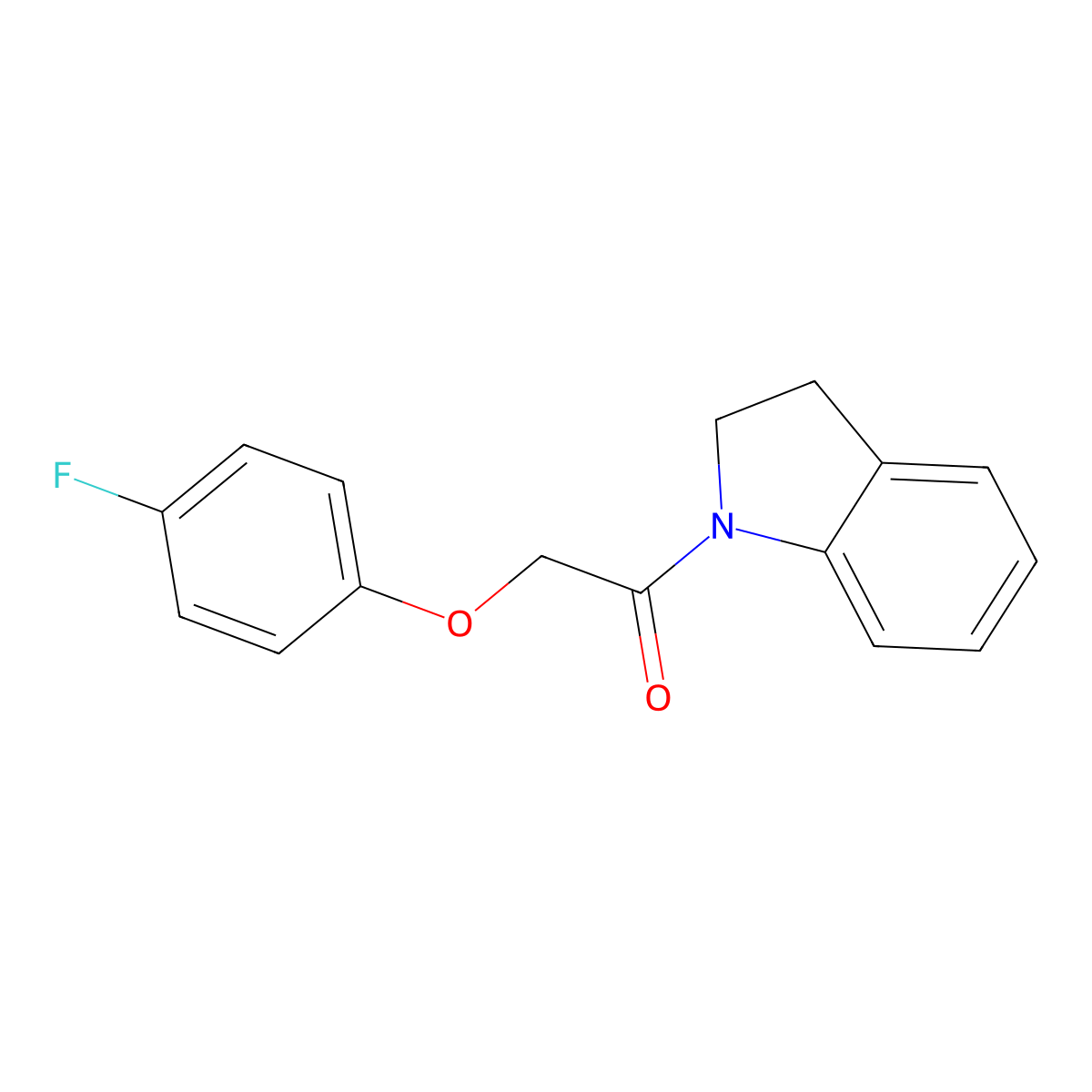 1-(2,3-Dihydroindol-1-yl)-2-(4-fluorophenoxy)ethanone molecular structure, CAS 351061-67-1
