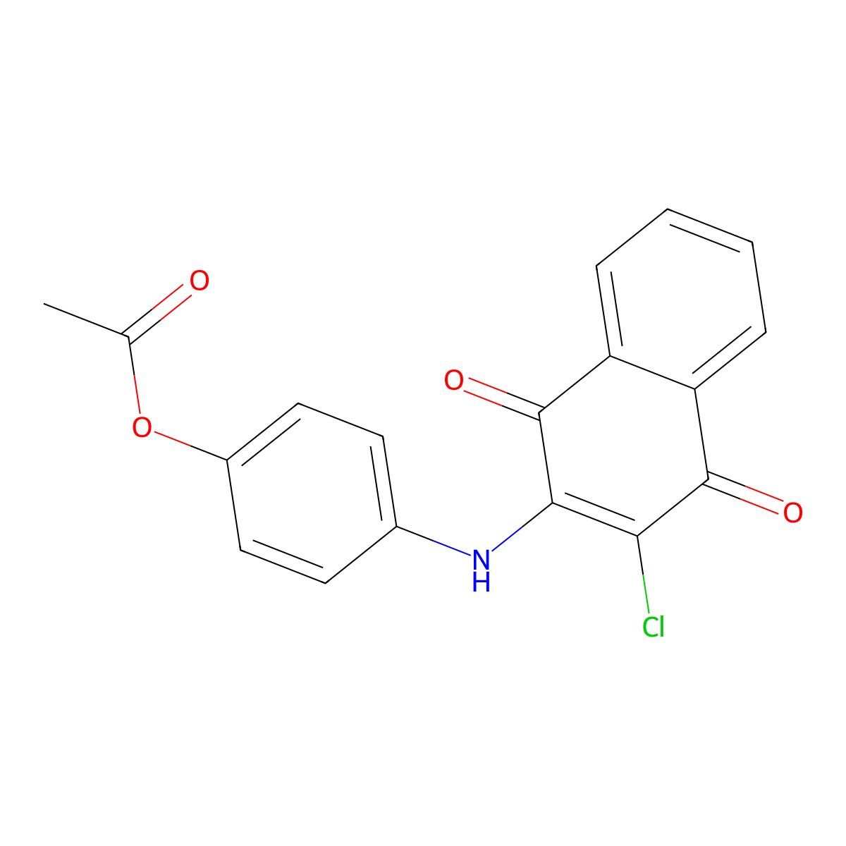 4-((3-Chloro-1,4-dioxo-1,4-dihydronaphthalen-2-yl)amino)phenyl acetate molecular structure, CAS 351062-66-3