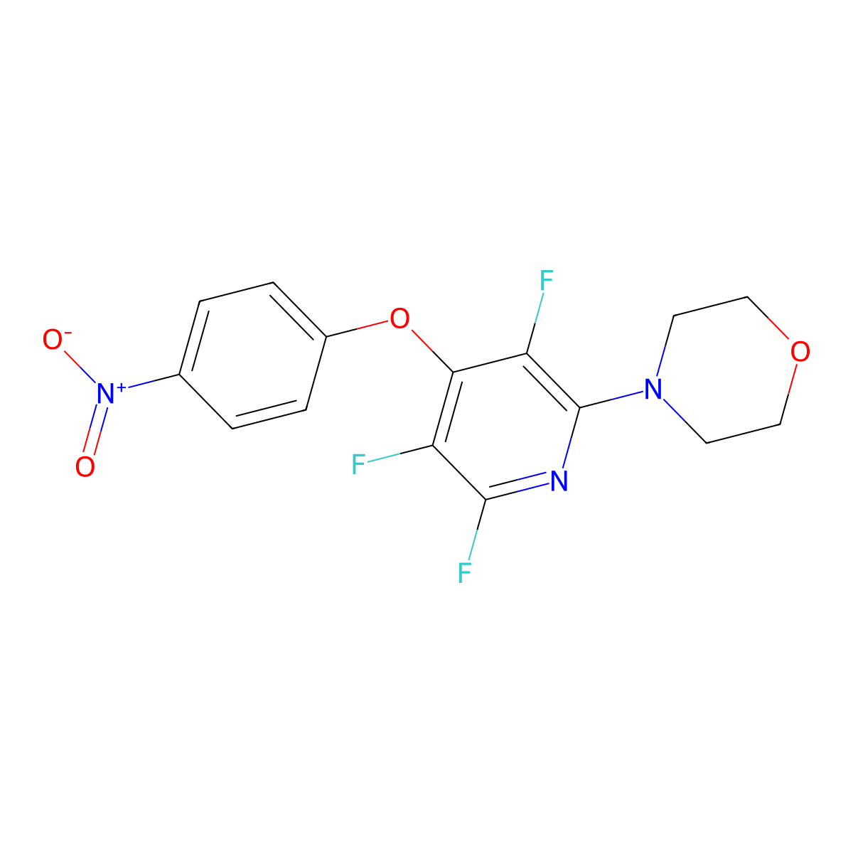 4-(3,5,6-Trifluoro-4-{4-nitrophenoxy}pyridin-2-yl)morpholine molecular structure, CAS 351062-72-1