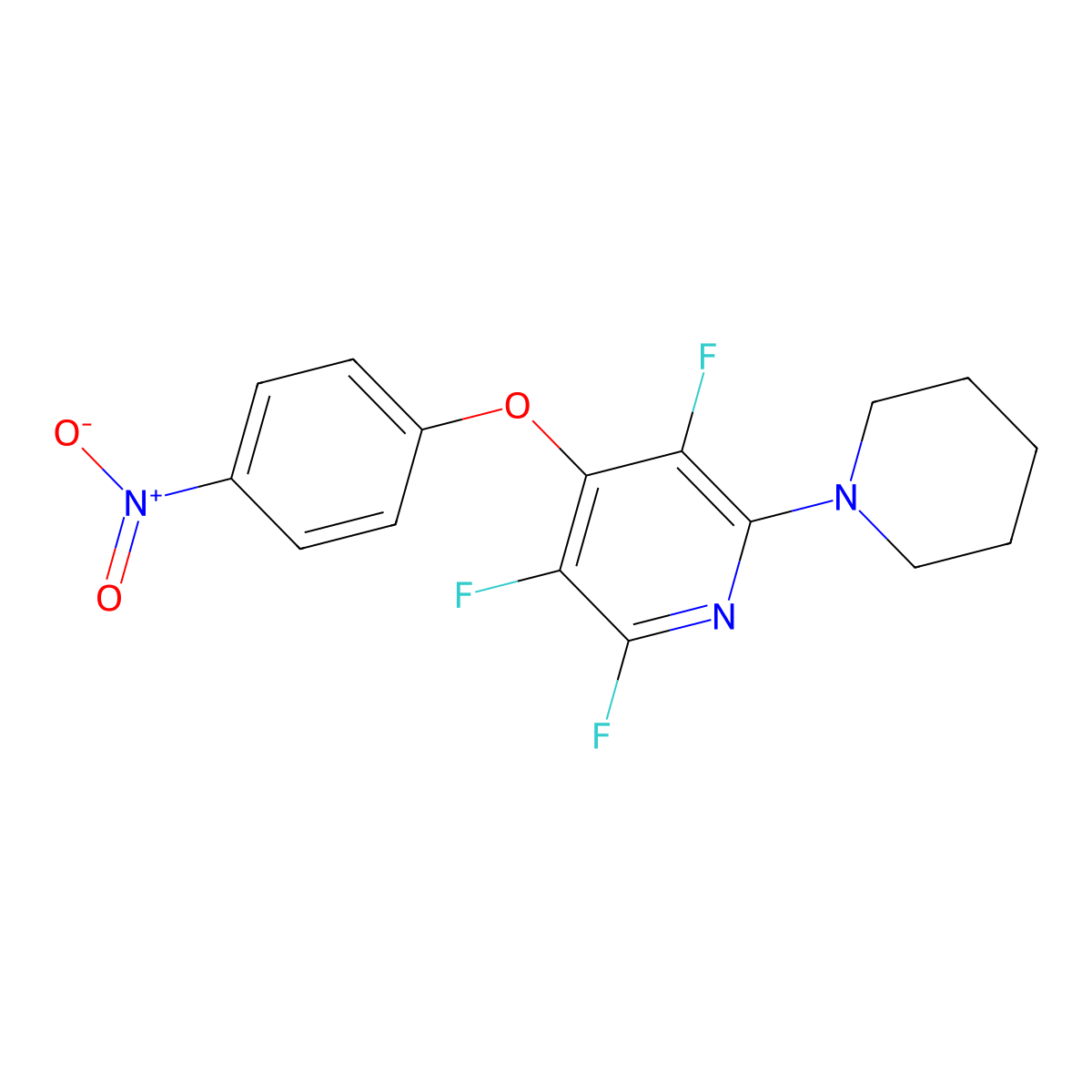 2,3,5-Trifluoro-4-{4-nitrophenoxy}-6-(1-piperidinyl)pyridine molecular structure, CAS 351062-75-4