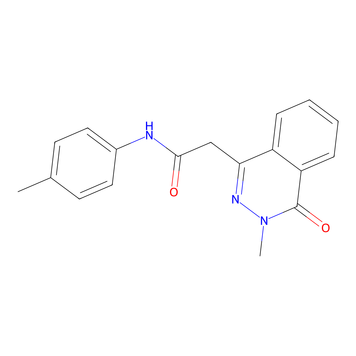 2-(3-methyl-4-oxo-3,4-dihydrophthalazin-1-yl)-N-(4-methylphenyl)acetamide molecular structure, CAS 351066-18-7
