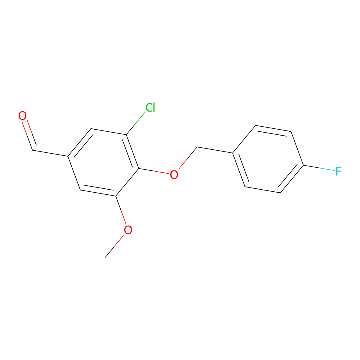 3-Chloro-4-[(4-fluorobenzyl)oxy]-5-methoxybenzaldehyde molecular structure, CAS 351066-27-8