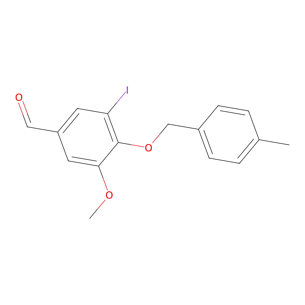 3-Iodo-5-methoxy-4-[(4-methylbenzyl)oxy]benzaldehyde molecular structure, CAS 351066-30-3