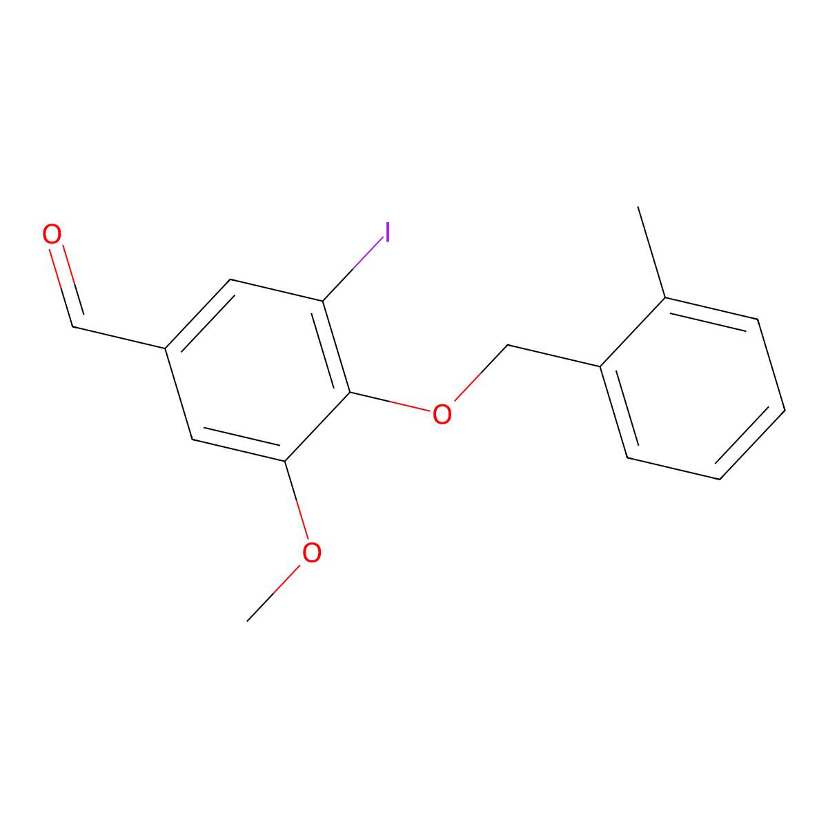 3-Iodo-5-methoxy-4-[(2-methylbenzyl)oxy]benzaldehyde molecular structure, CAS 351066-40-5