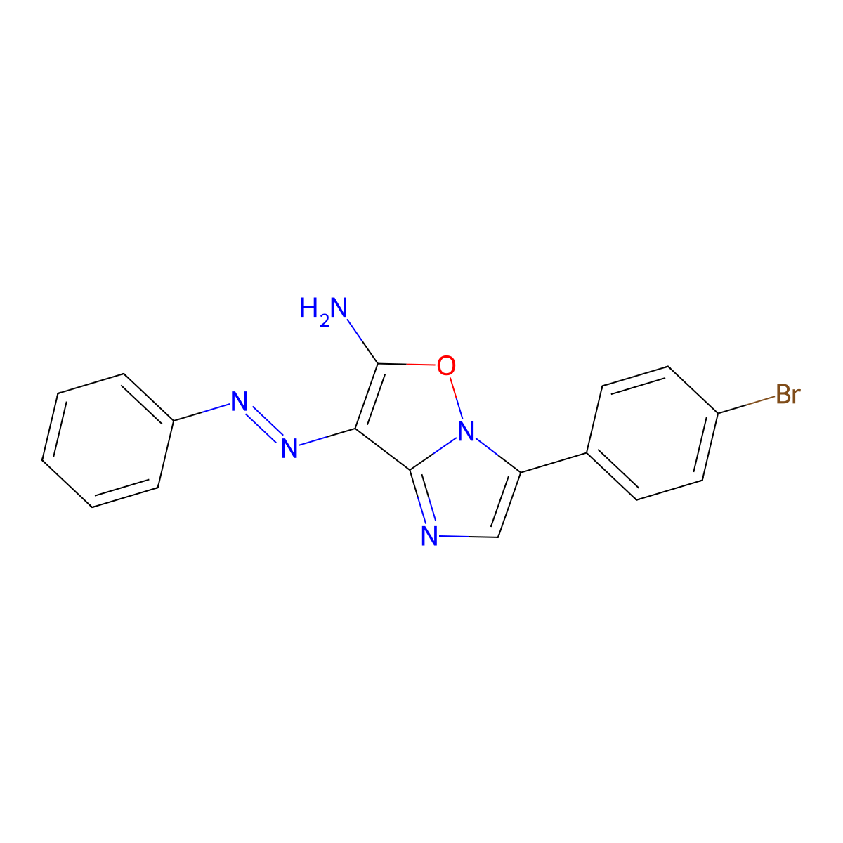 3-(4-Bromophenyl)-7-(phenyldiazenyl)-4-hydroimidazo[1,2-b]isoxazole-6-ylamine molecular structure, CAS 351066-42-7