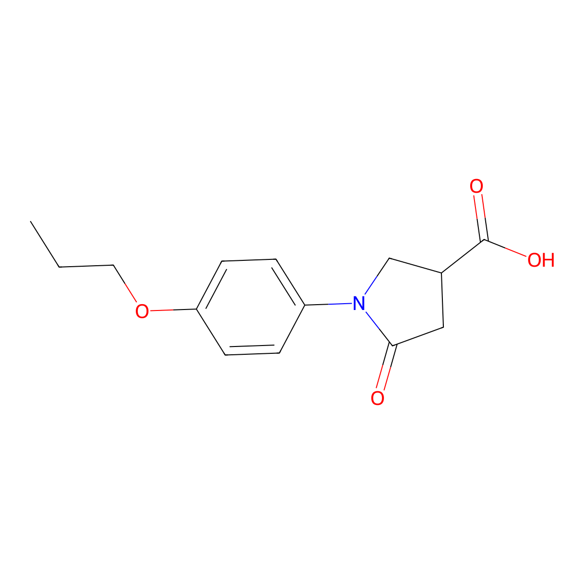 5-Oxo-1-(4-propoxyphenyl)pyrrolidine-3-carboxylic acid molecular structure, CAS 351066-92-7