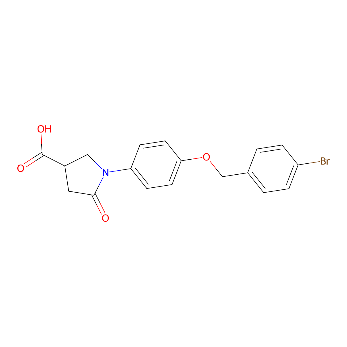 1-{4-[(4-Bromobenzyl)oxy]phenyl}-5-oxopyrrolidine-3-carboxylic acid molecular structure, CAS 351066-93-8