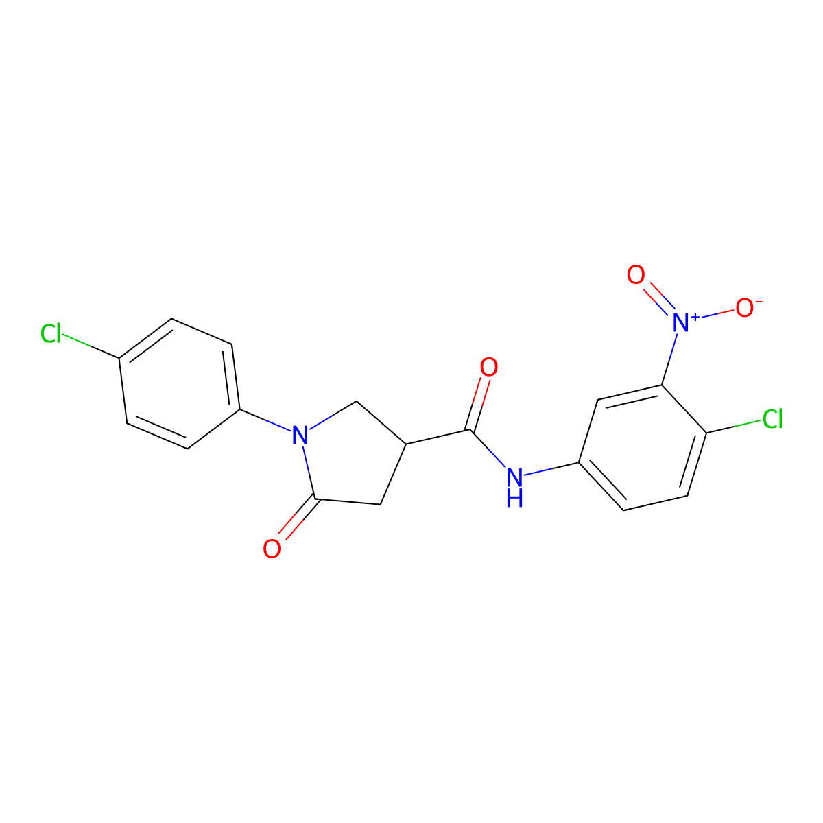 N-(4-chloro-3-nitrophenyl)-1-(4-chlorophenyl)-5-oxopyrrolidine-3-carboxamide molecular structure, CAS 351067-00-0