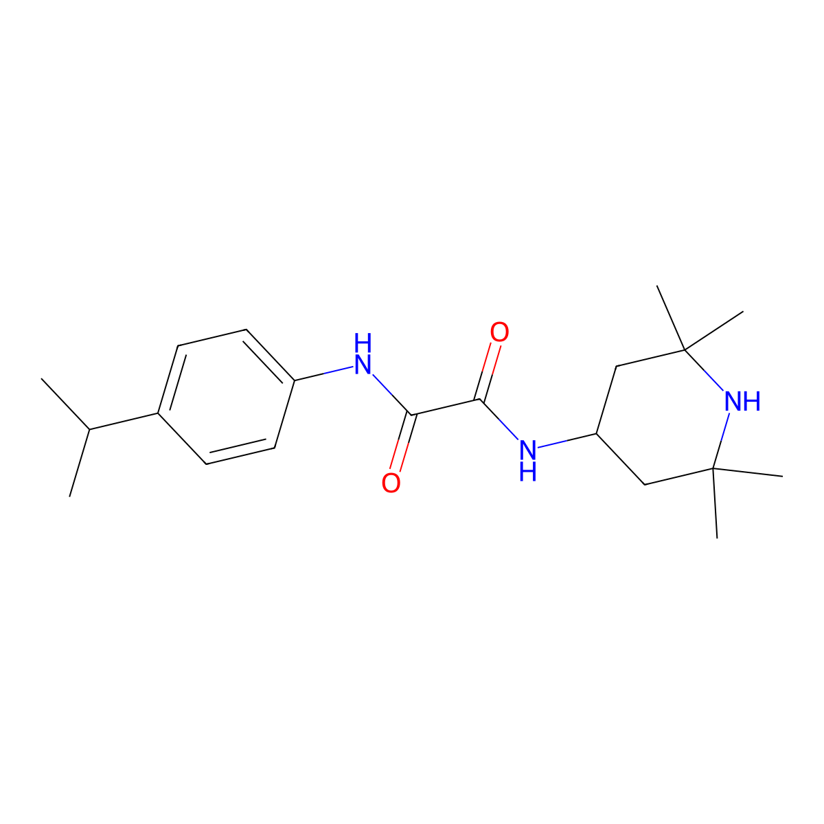 N-(4-isopropylphenyl)-N'-(2,2,6,6-tetramethyl-4-piperidyl)oxamide molecular structure, CAS 351067-31-7