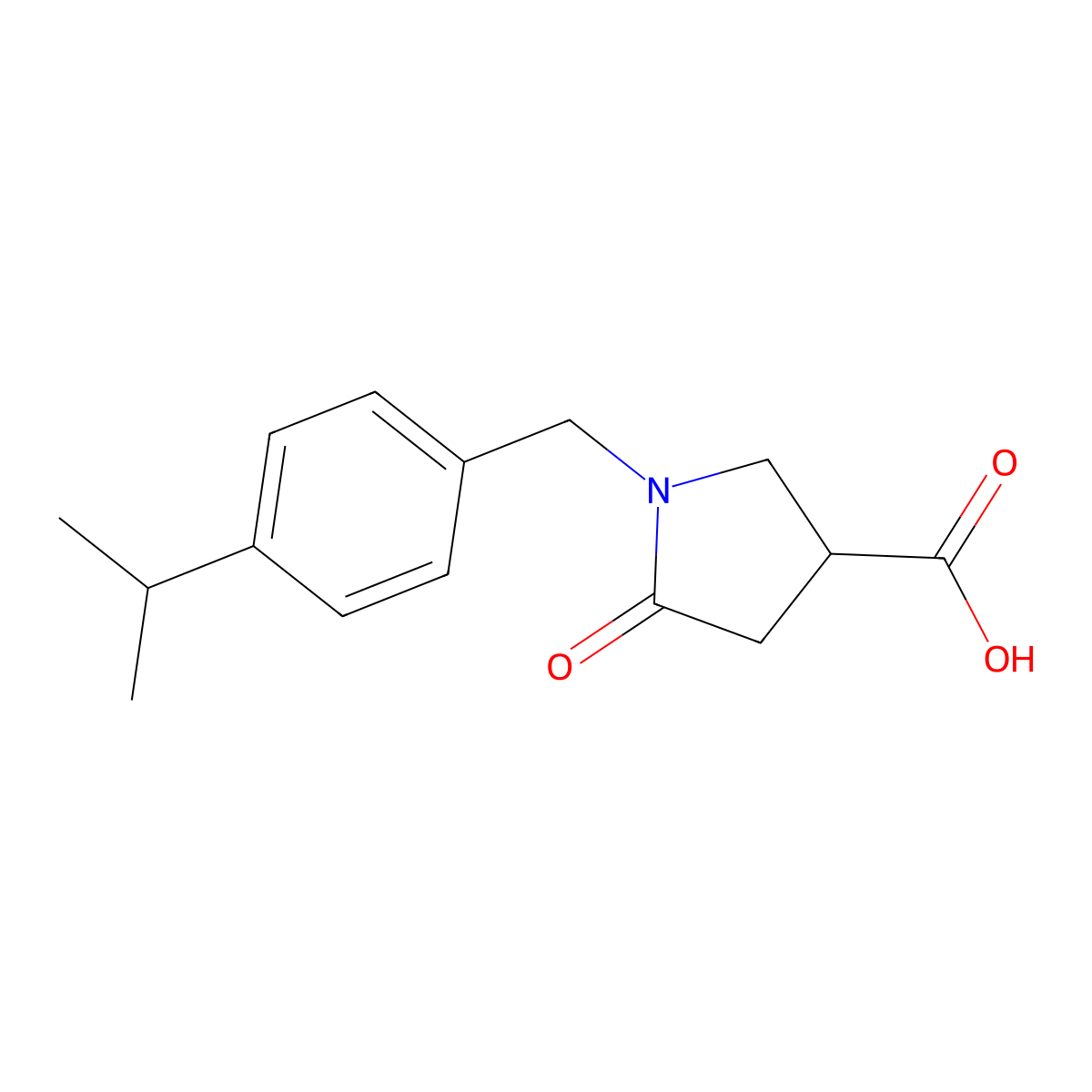 1-(4-Isopropylbenzyl)-5-oxopyrrolidine-3-carboxylic acid molecular structure, CAS 351067-50-0