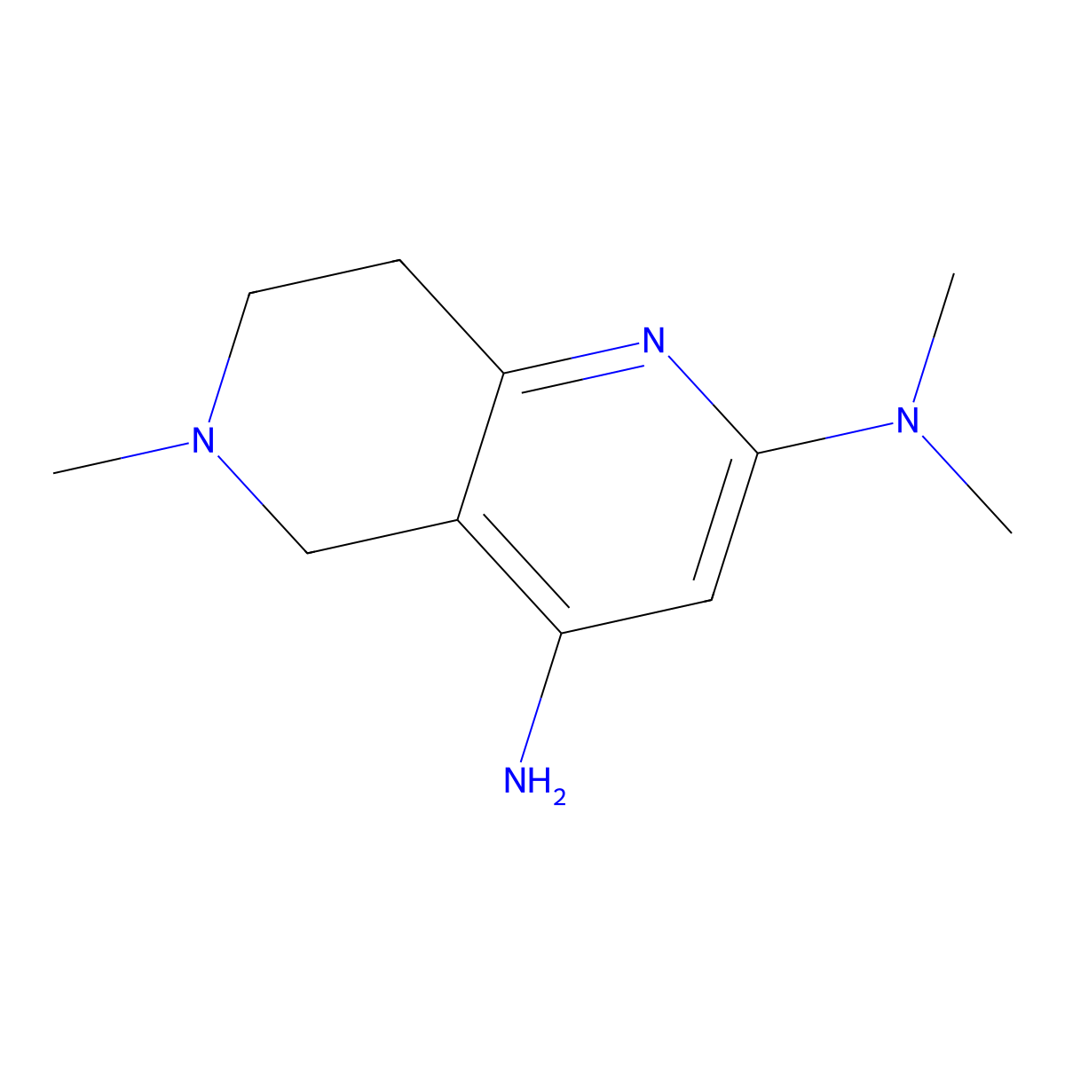 N2,N2,6-Trimethyl-5,6,7,8-tetrahydro-1,6-naphthyridine-2,4-diamine molecular structure, CAS 351068-22-9