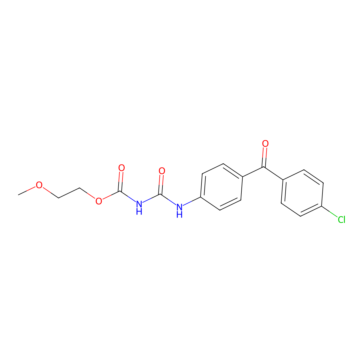 2-Methoxyethyl [[[4-(4-chlorobenzoyl)phenyl]amino]carbonyl]-carbamate molecular structure, CAS 351068-74-1