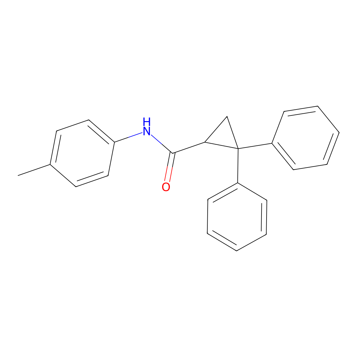 N-(4-methylphenyl)-2,2-diphenylcyclopropanecarboxamide molecular structure, CAS 351072-63-4