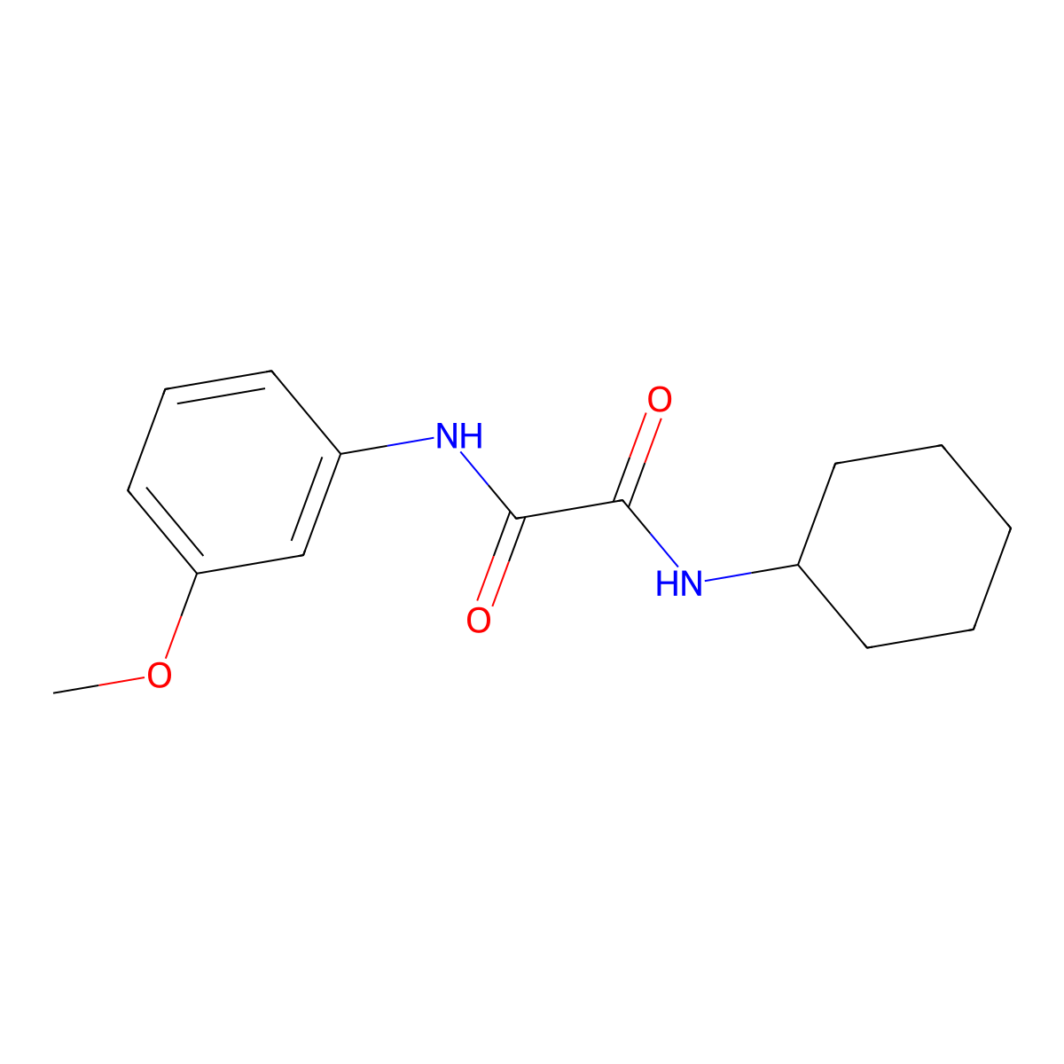 N-cyclohexyl-N'-(3-methoxyphenyl)oxamide molecular structure, CAS 351073-04-6