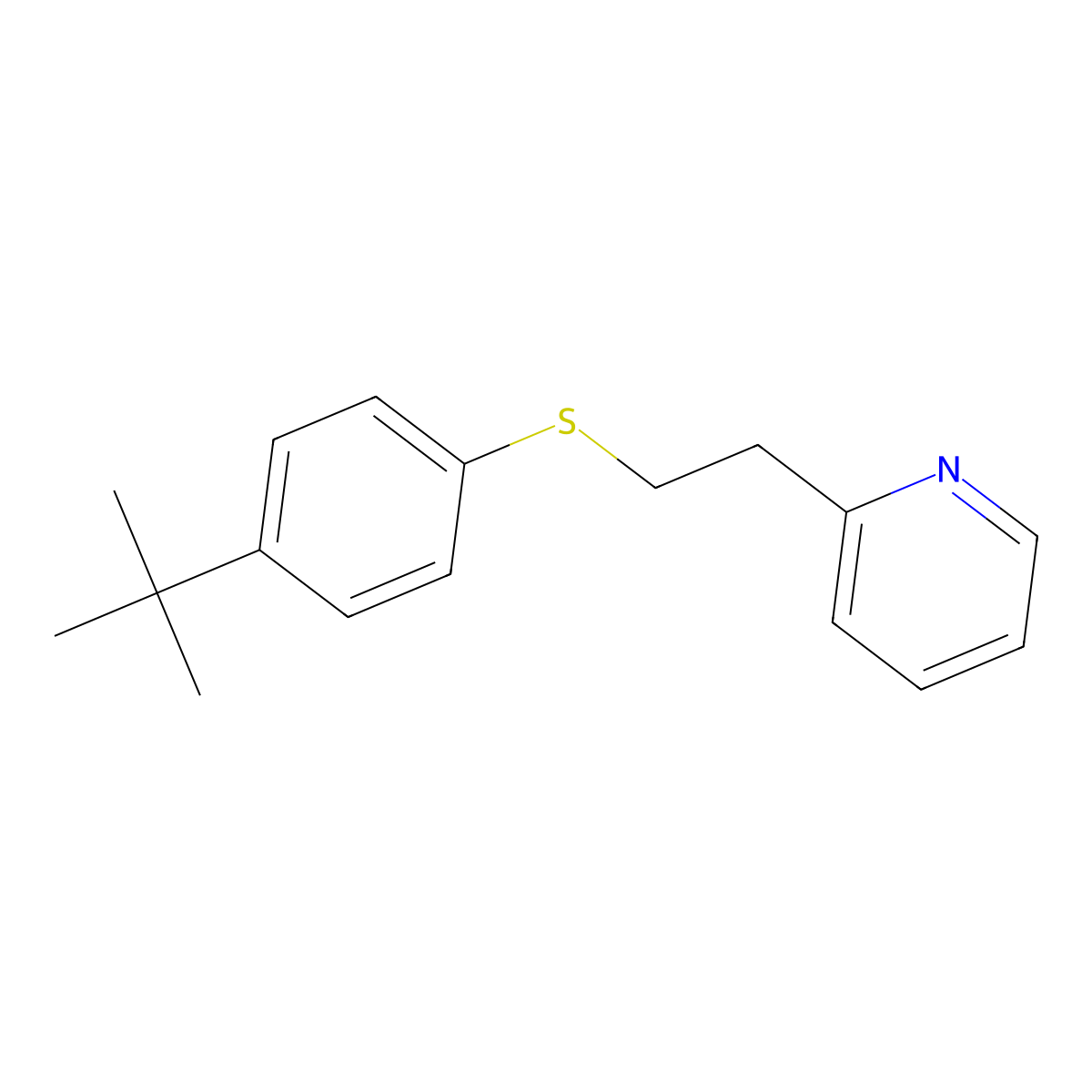 2-[2-(4-Tert-butylphenyl)sulfanylethyl]pyridine molecular structure, CAS 351073-39-7