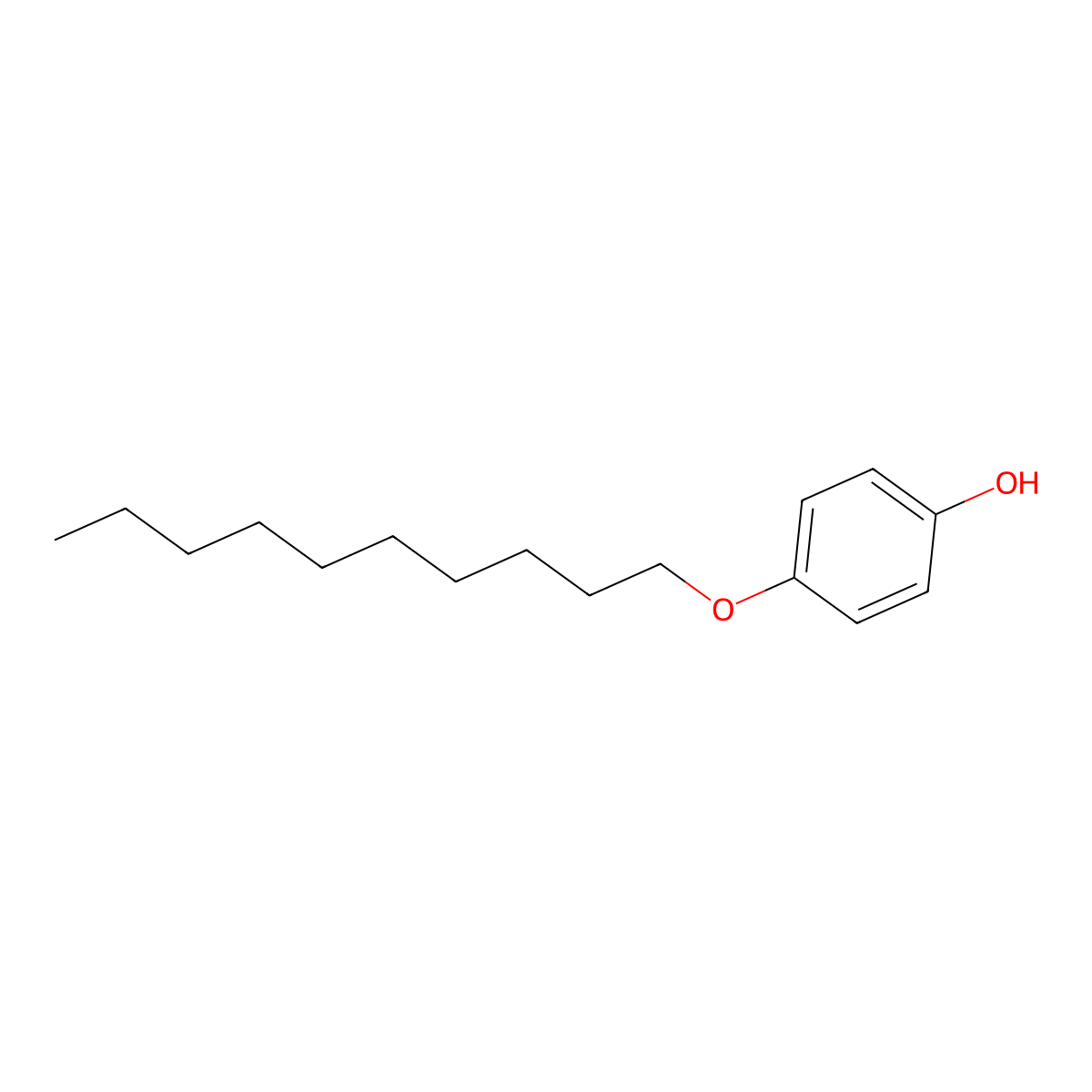 p-Decyloxyphenol molecular structure, CAS 35108-00-0