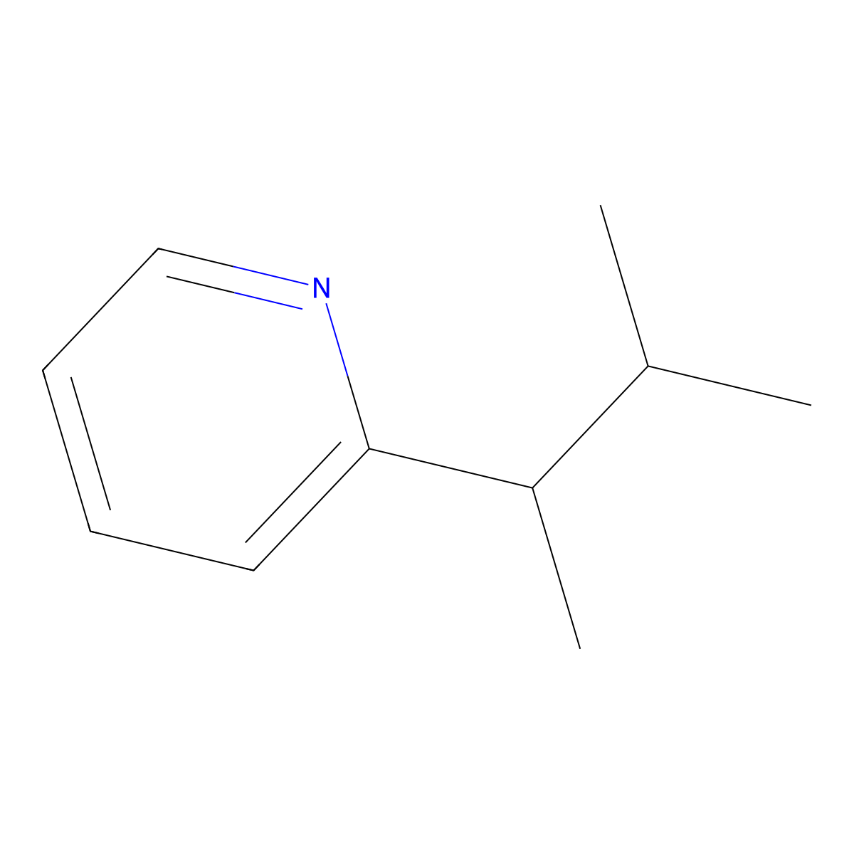 2-(3-Methylbutan-2-yl)pyridine molecular structure, CAS 35109-18-3