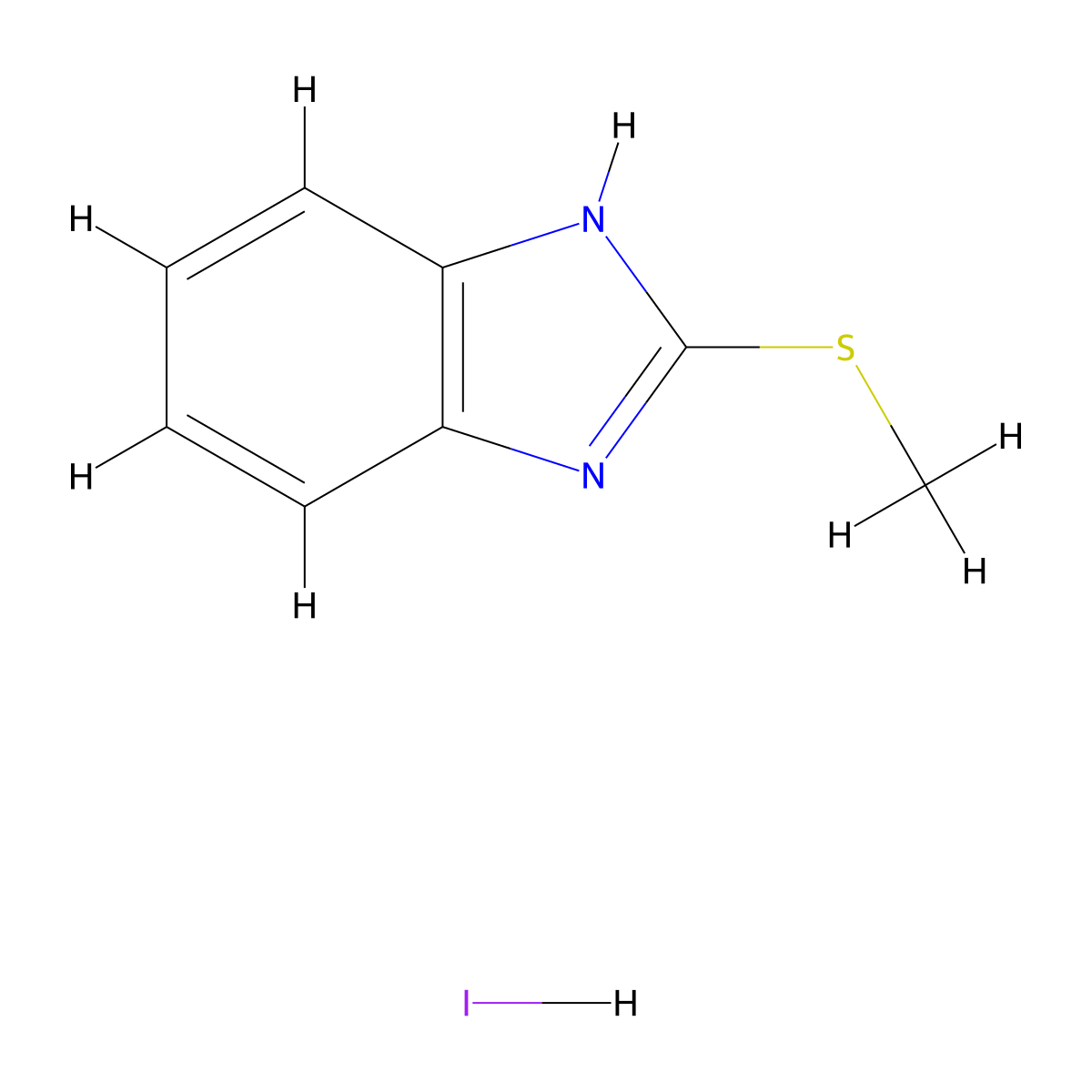2-(methylthio)-1H-benzo[d]imidazole hydroiodide molecular structure, CAS 35109-46-7