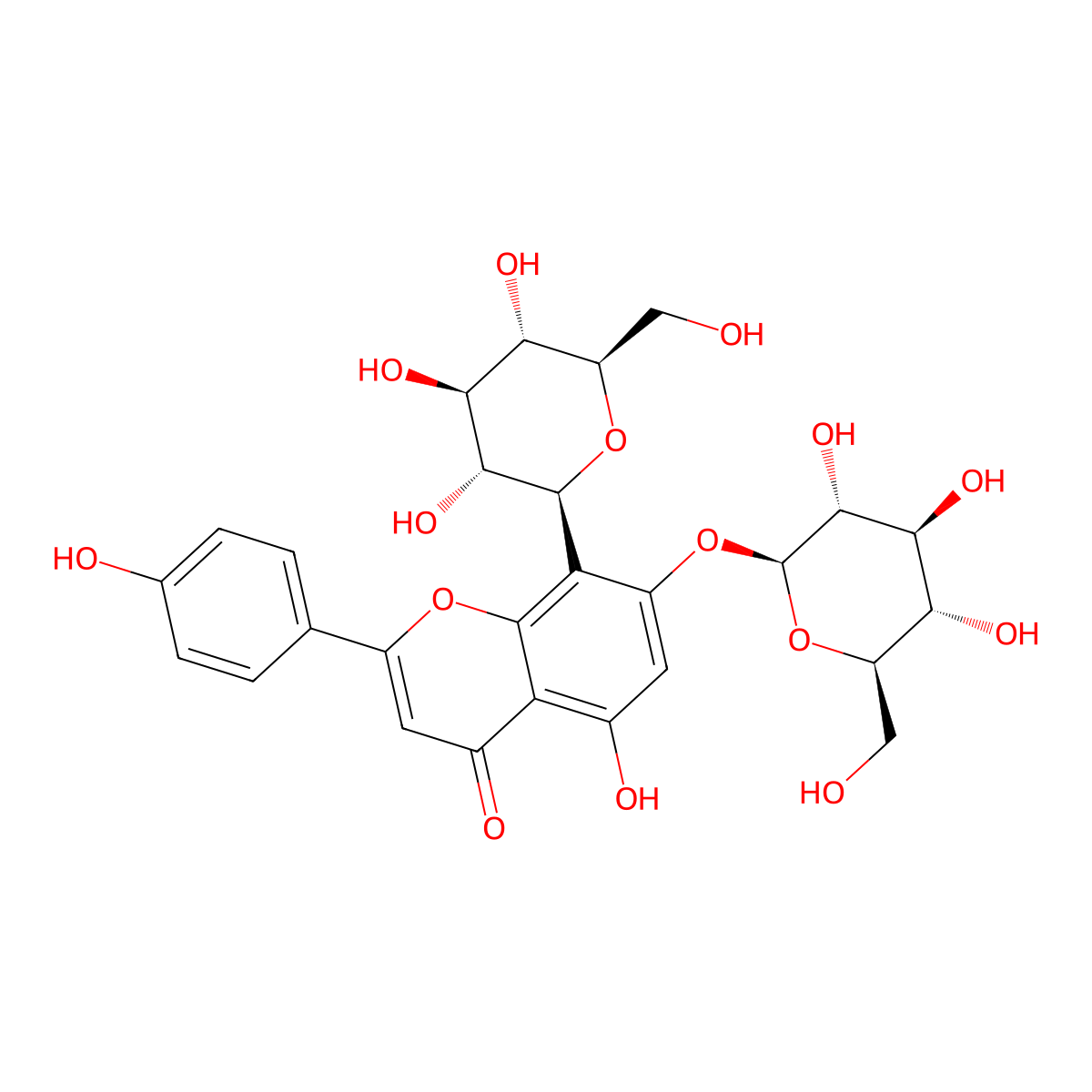 7-O-Glucosylvitexin molecular structure, CAS 35109-95-6