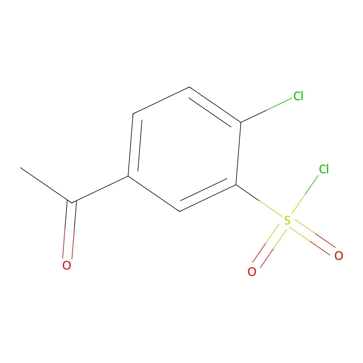 5-Acetyl-2-chlorobenzene-1-sulfonyl chloride molecular structure, CAS 3511-47-5