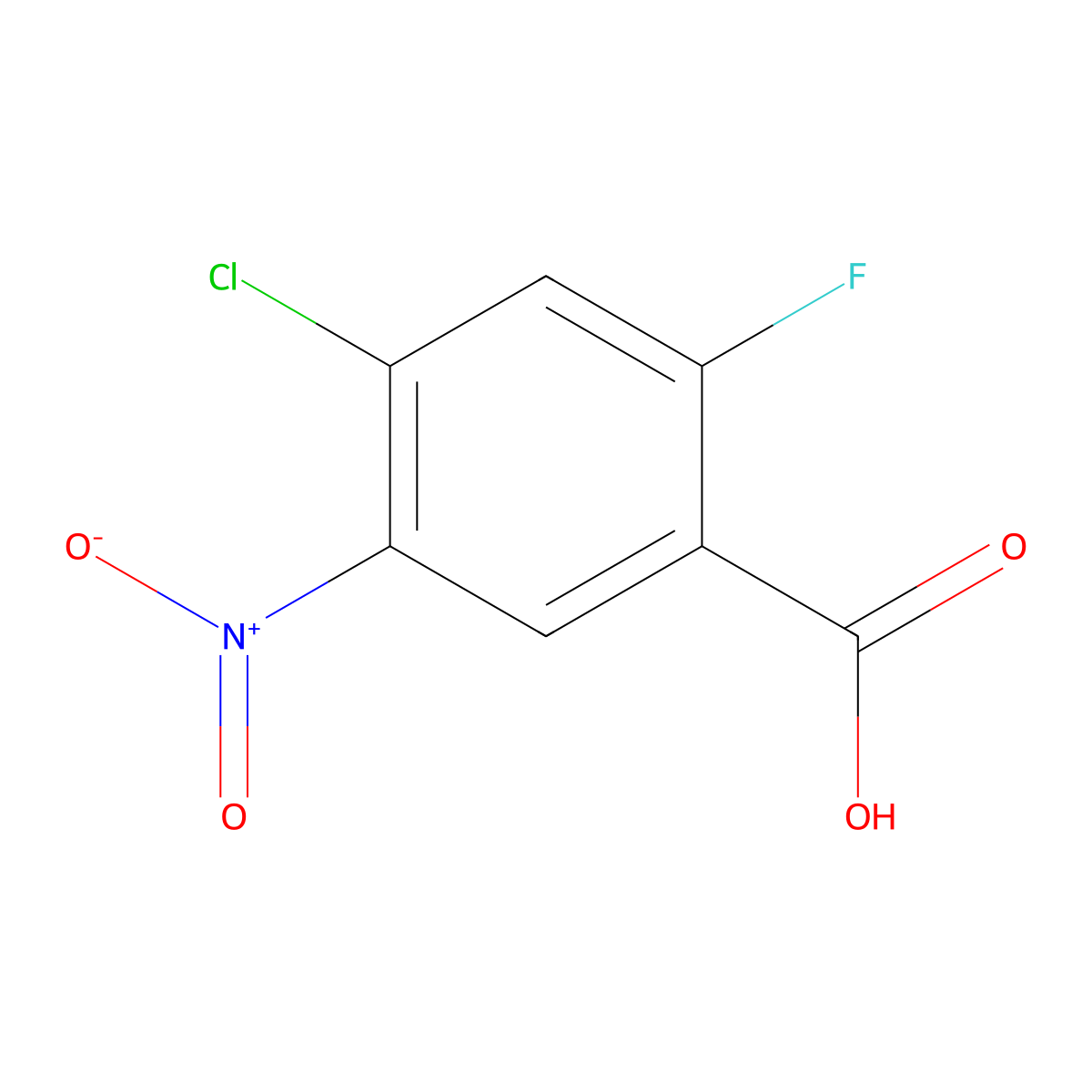 4-Chloro-2-fluoro-5-nitrobenzoic acid molecular structure, CAS 35112-05-1
