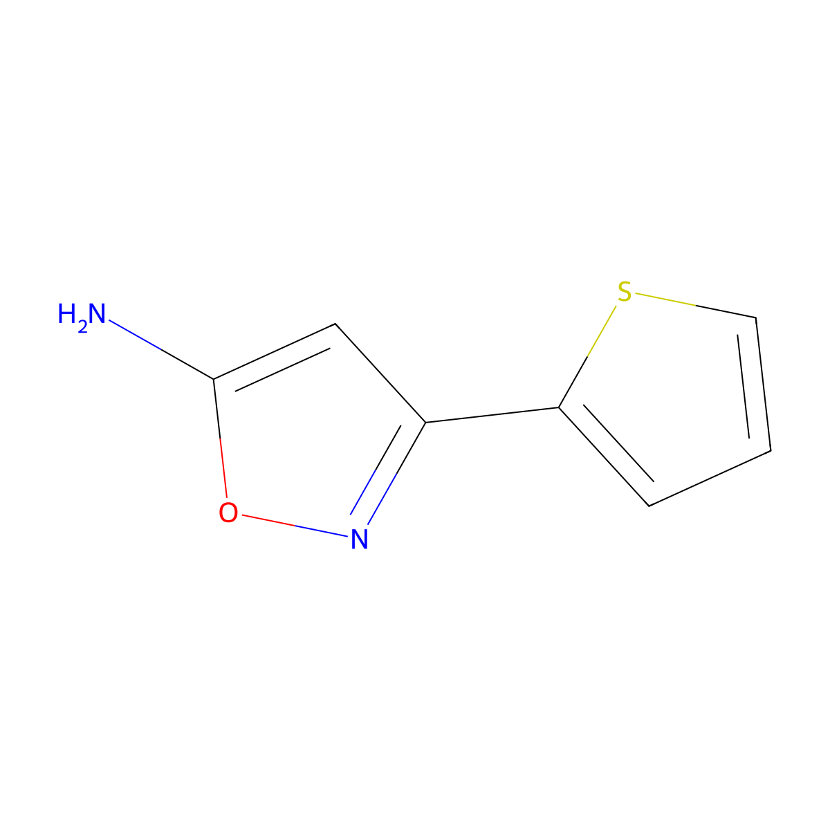 3-(2-Thienyl)-5-isoxazolamine molecular structure, CAS 35113-40-7