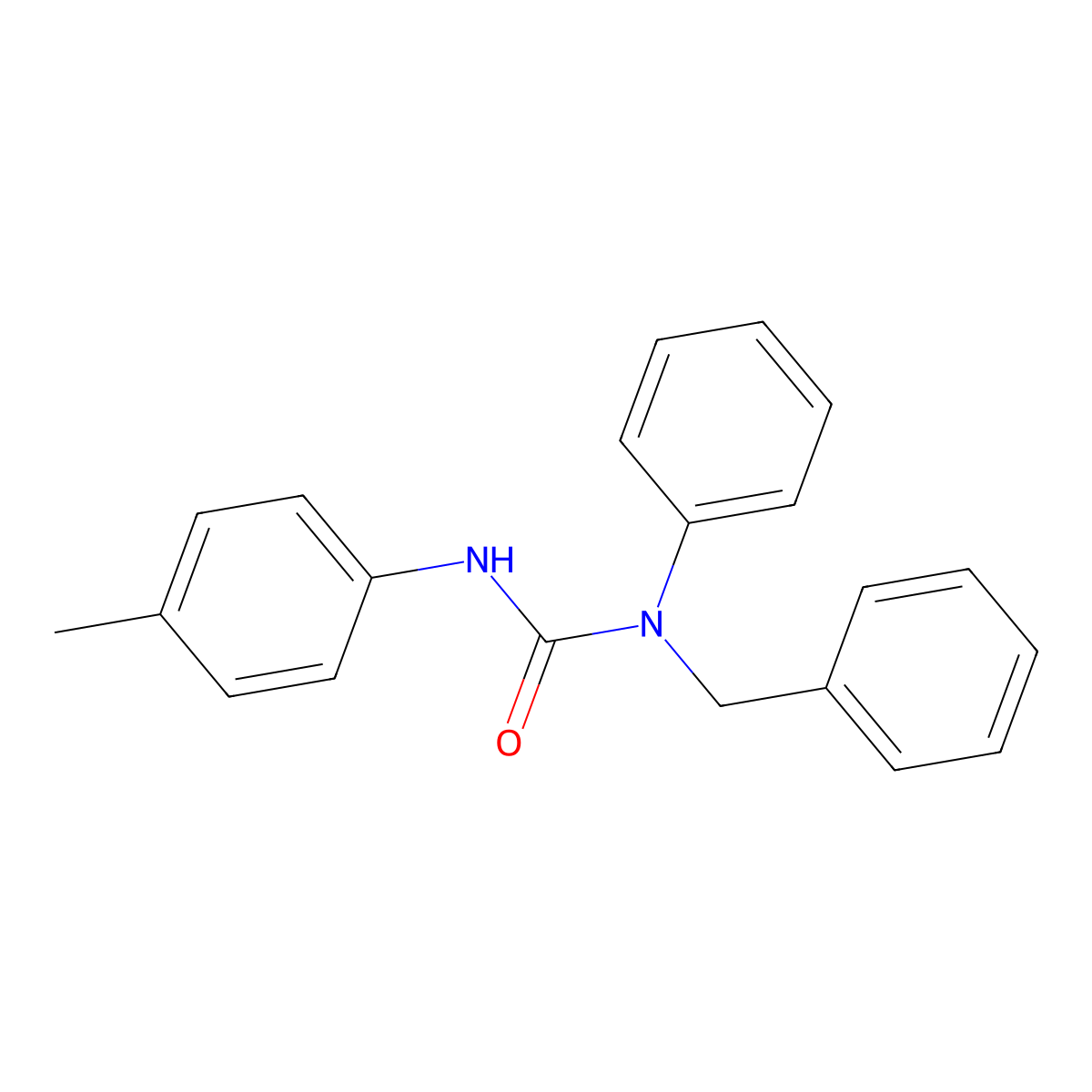 N'-(4-Methylphenyl)-N-phenyl-N-(phenylmethyl)urea molecular structure, CAS 35113-69-0