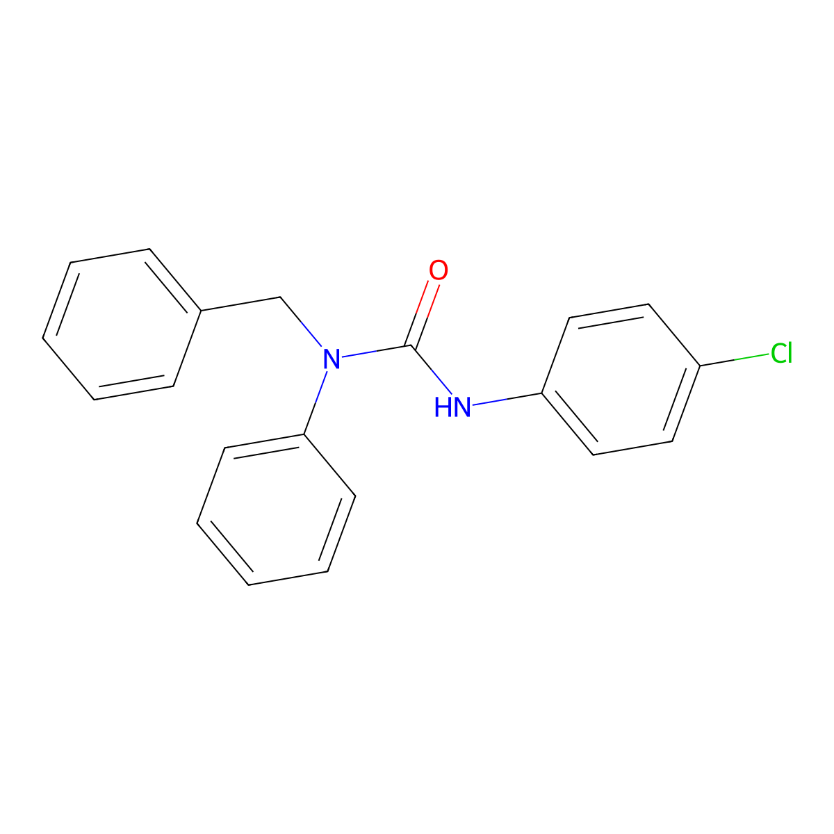 N-benzyl-N'-(4-chlorophenyl)-N-phenylurea molecular structure, CAS 35113-71-4